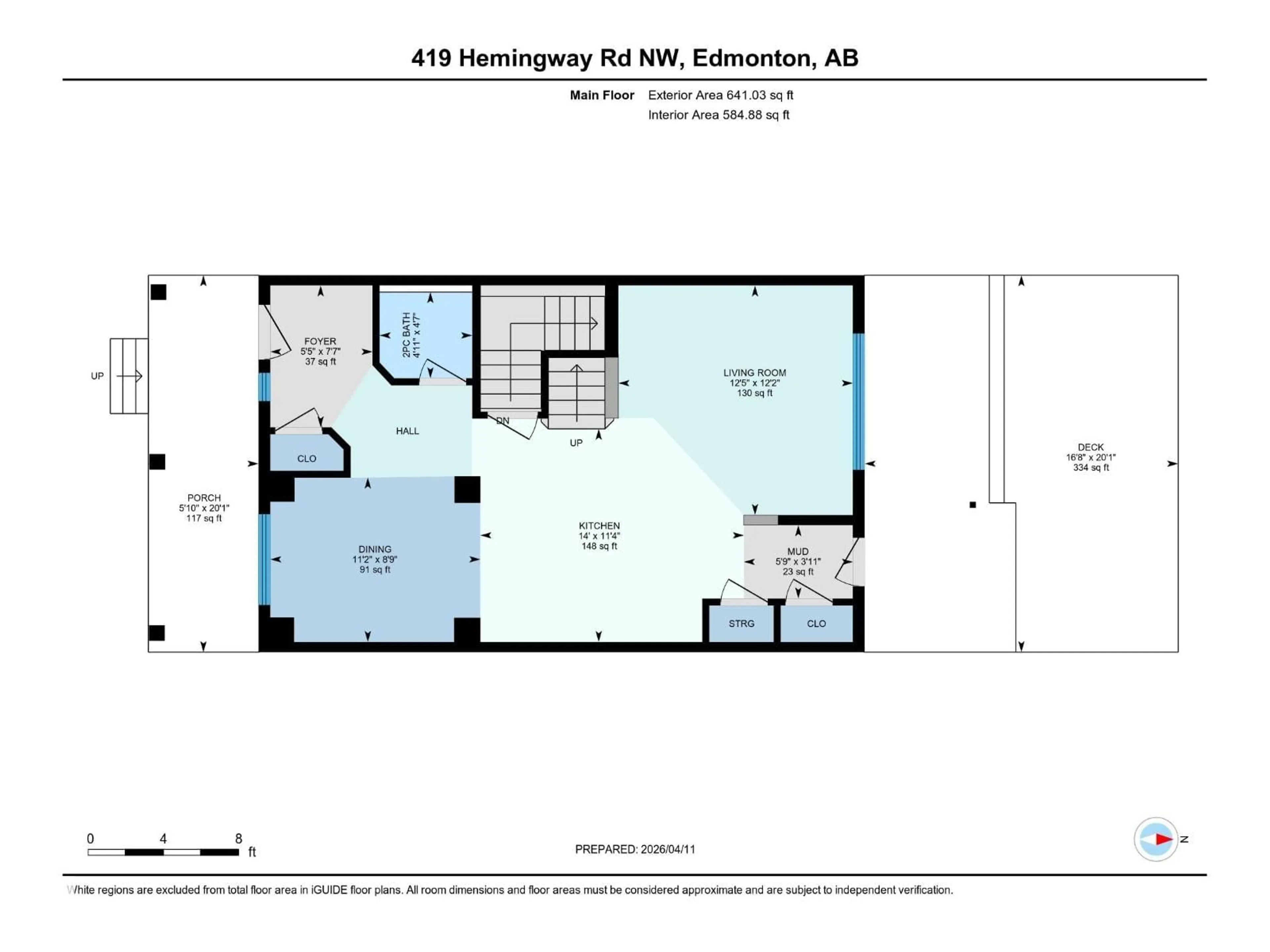 Floor plan for 419 HEMINGWAY RD, Edmonton Alberta T6M0J8
