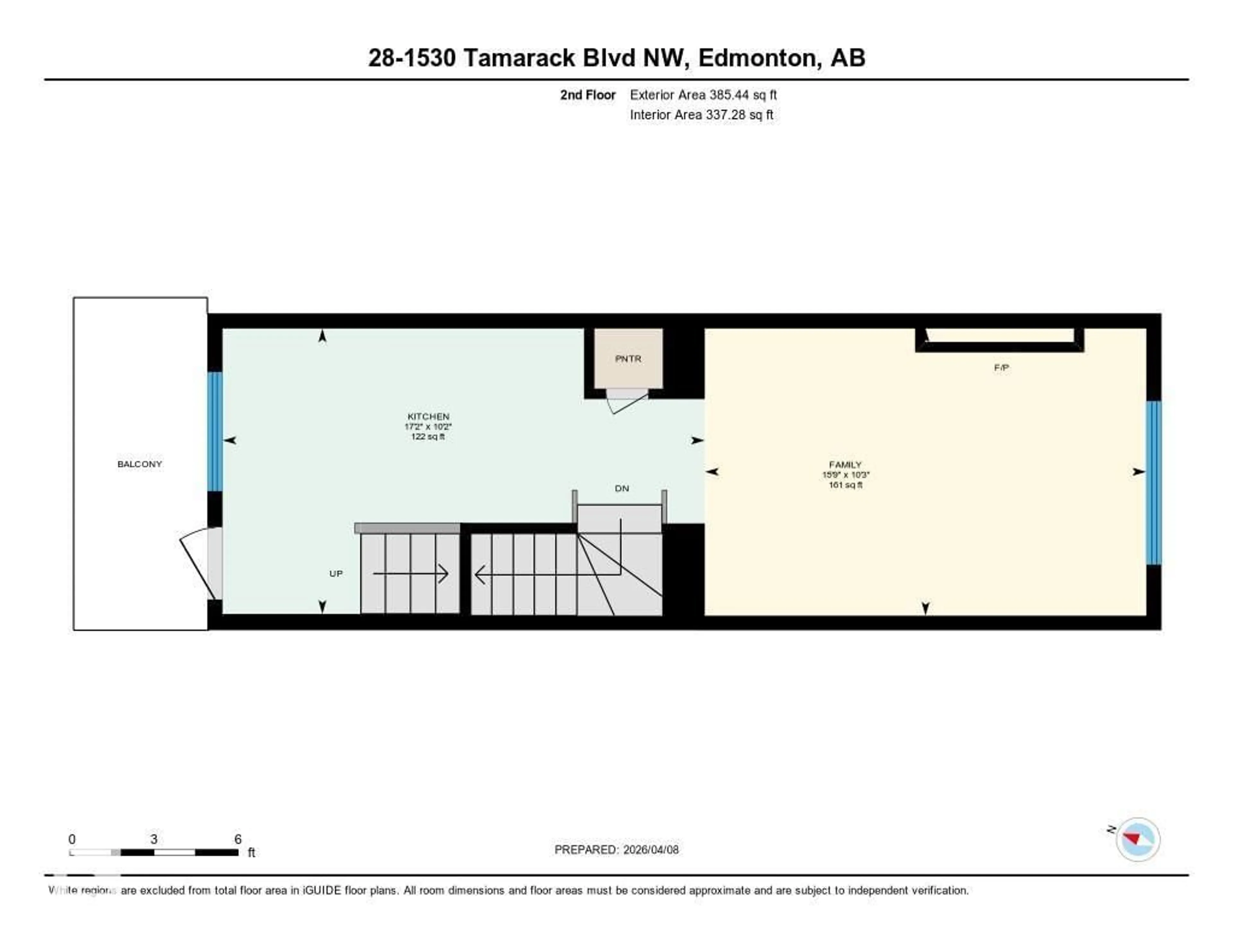 Floor plan for 28 - 1530 TAMARACK BV, Edmonton Alberta T6T2E6