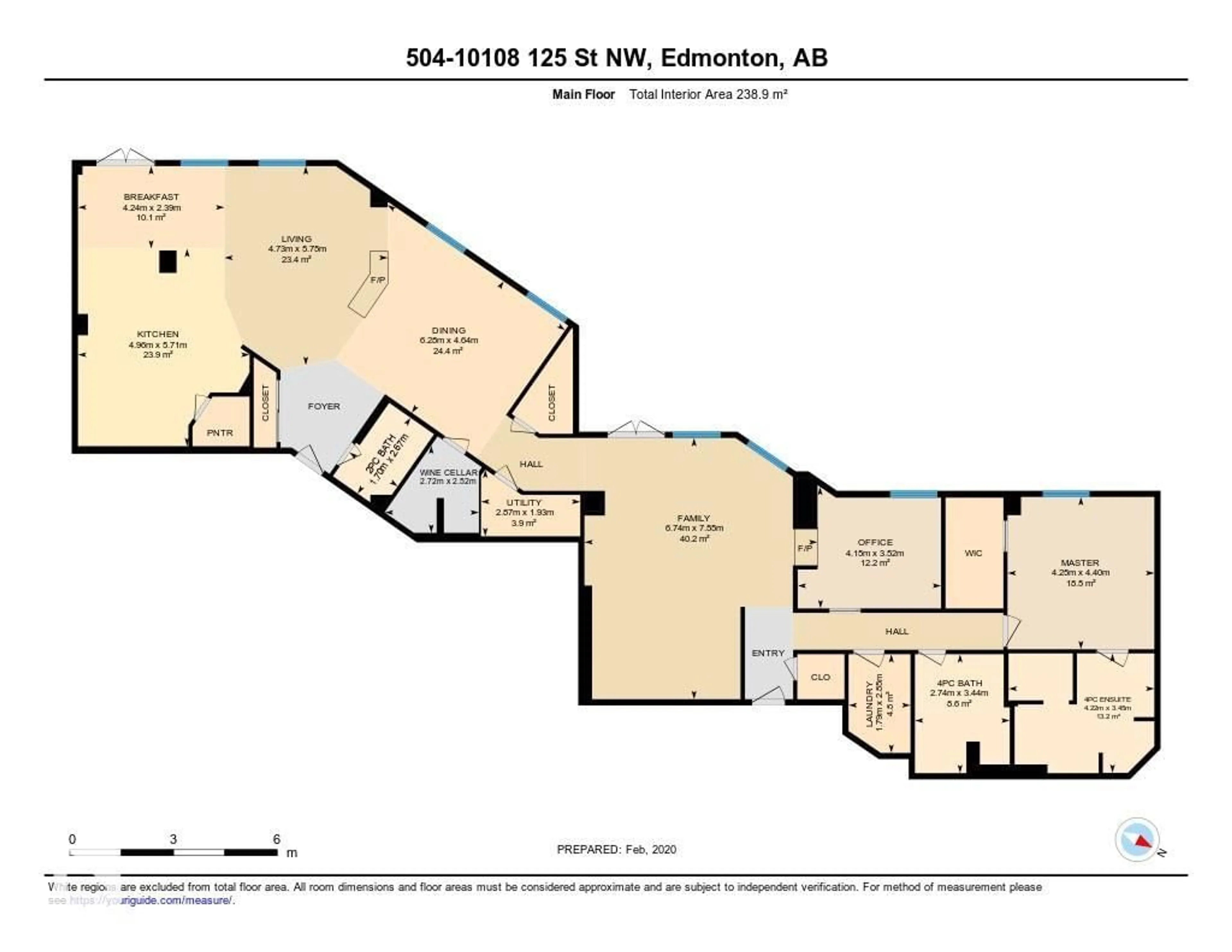 Floor plan for #504 - 10108 125 ST, Edmonton Alberta T5N4B6