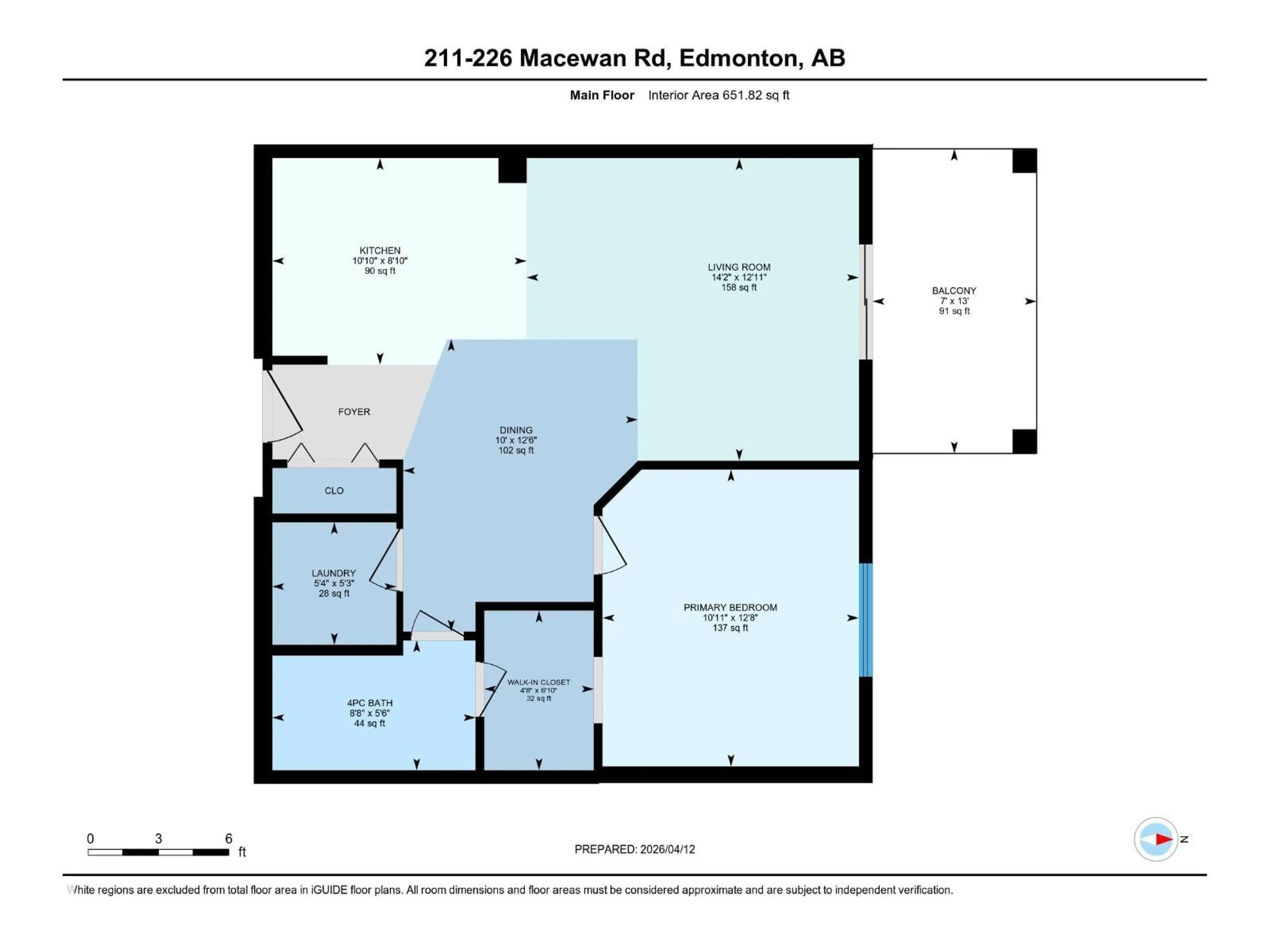 Floor plan for #211 - 226 MACEWAN RD, Edmonton Alberta T6W0C5