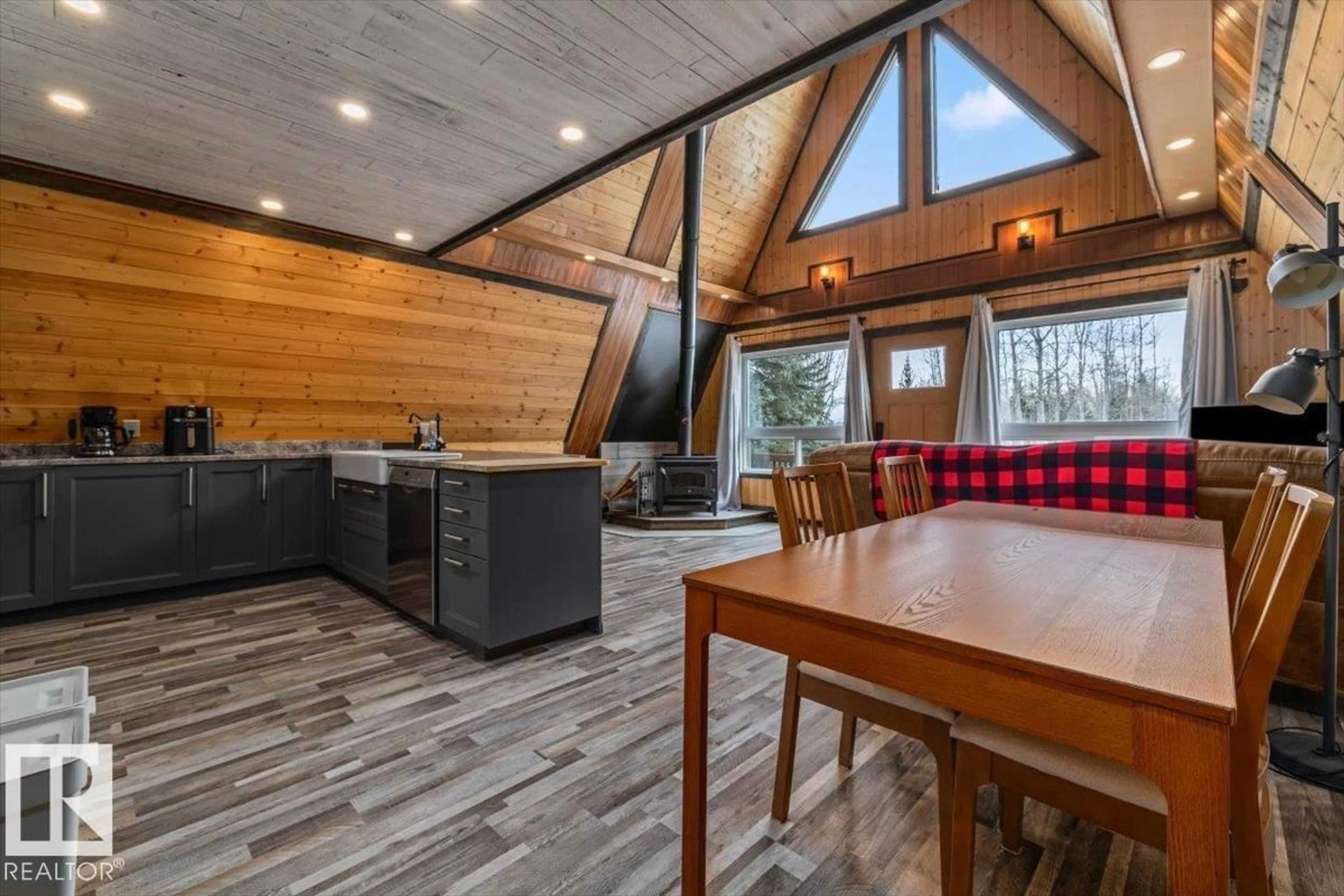 Open concept kitchen, wood/laminate floor for 8 - 6231 HWY 633, Rural Lac Ste. Anne County Alberta T0E0T0