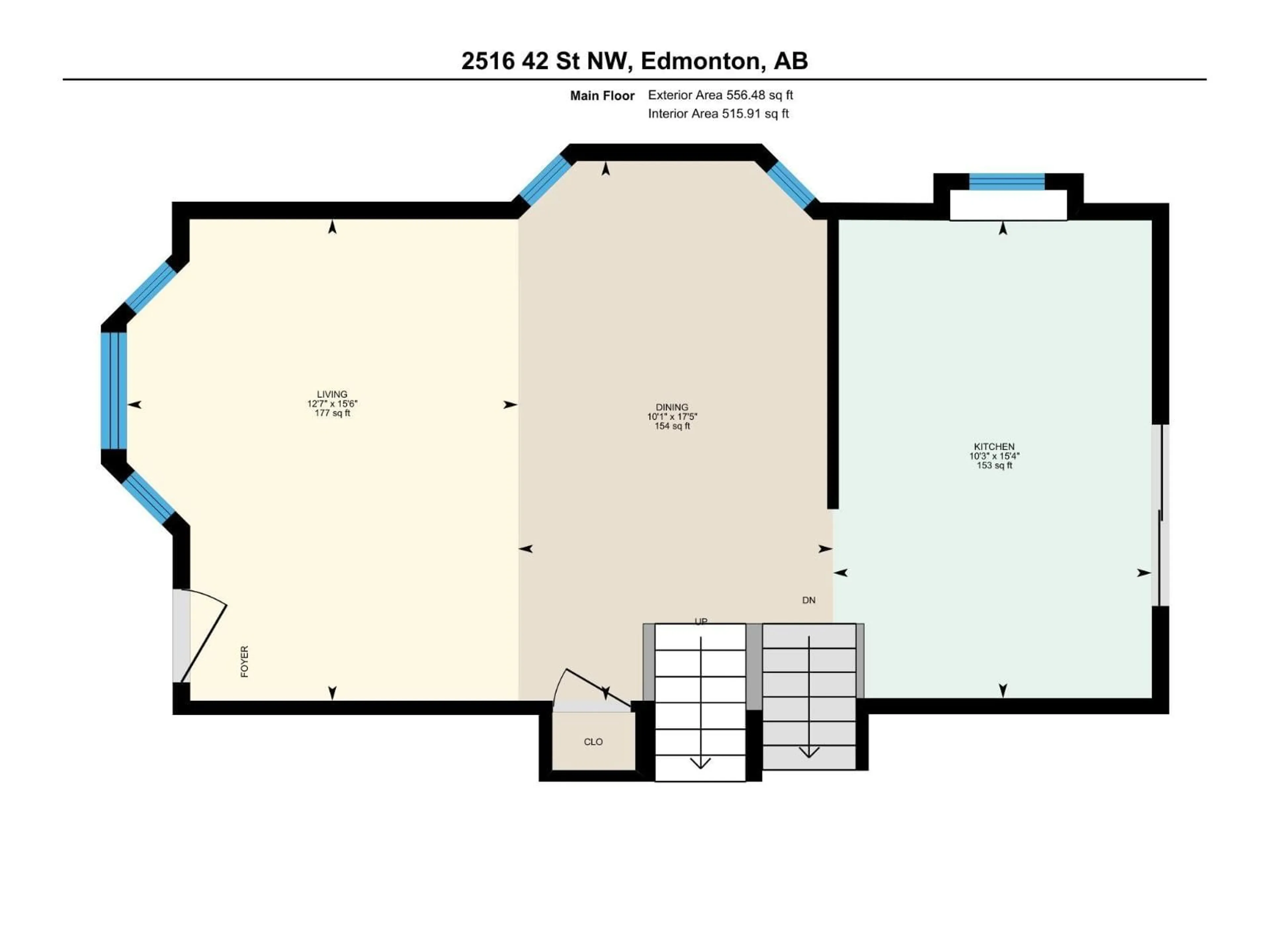 Floor plan for NW - 2516 42 ST, Edmonton Alberta T6L4M8