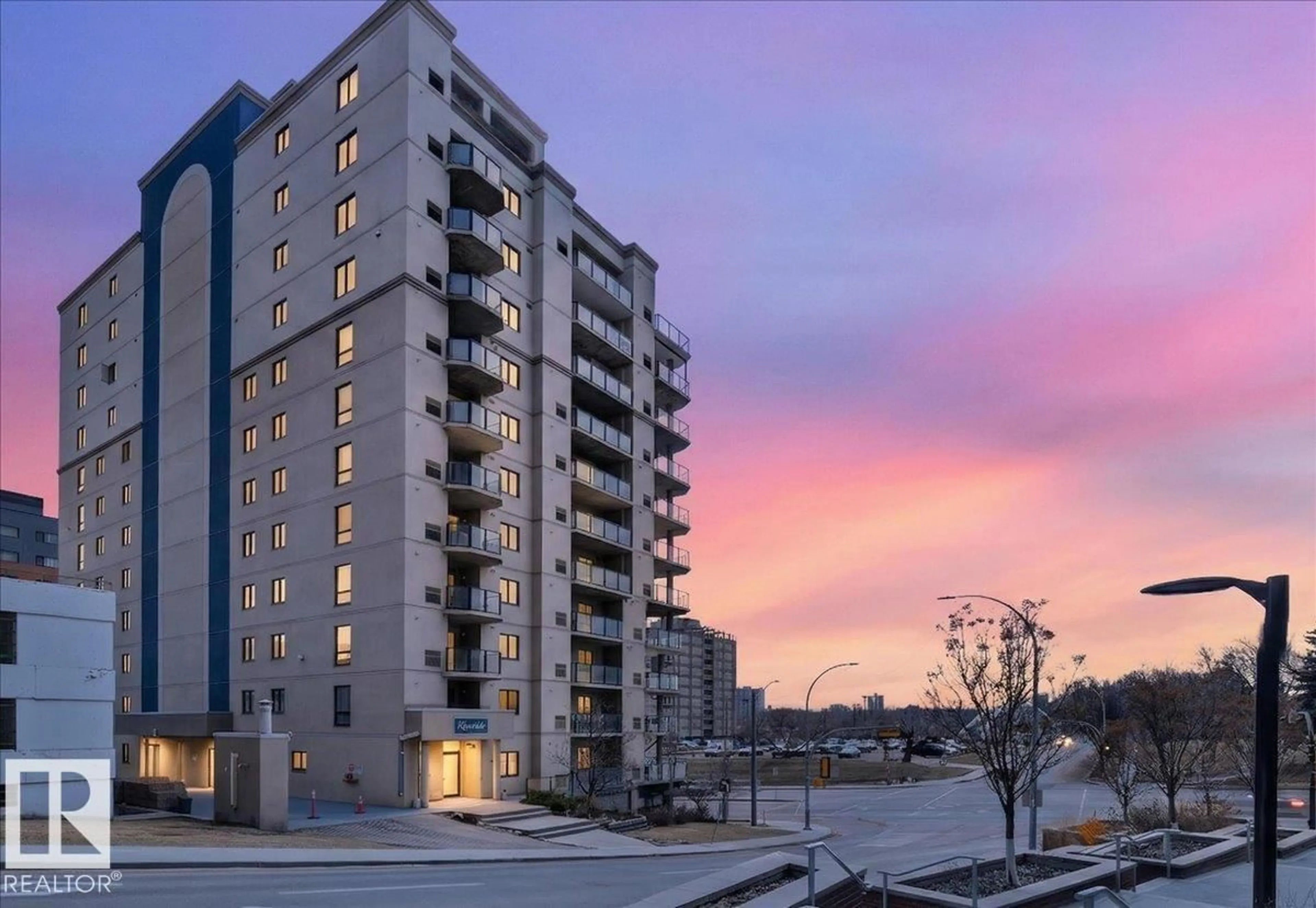 A pic from outside/outdoor area/front of a property/back of a property/a pic from drone, building for 707 - 9707 106 ST, Edmonton Alberta T5K0B7