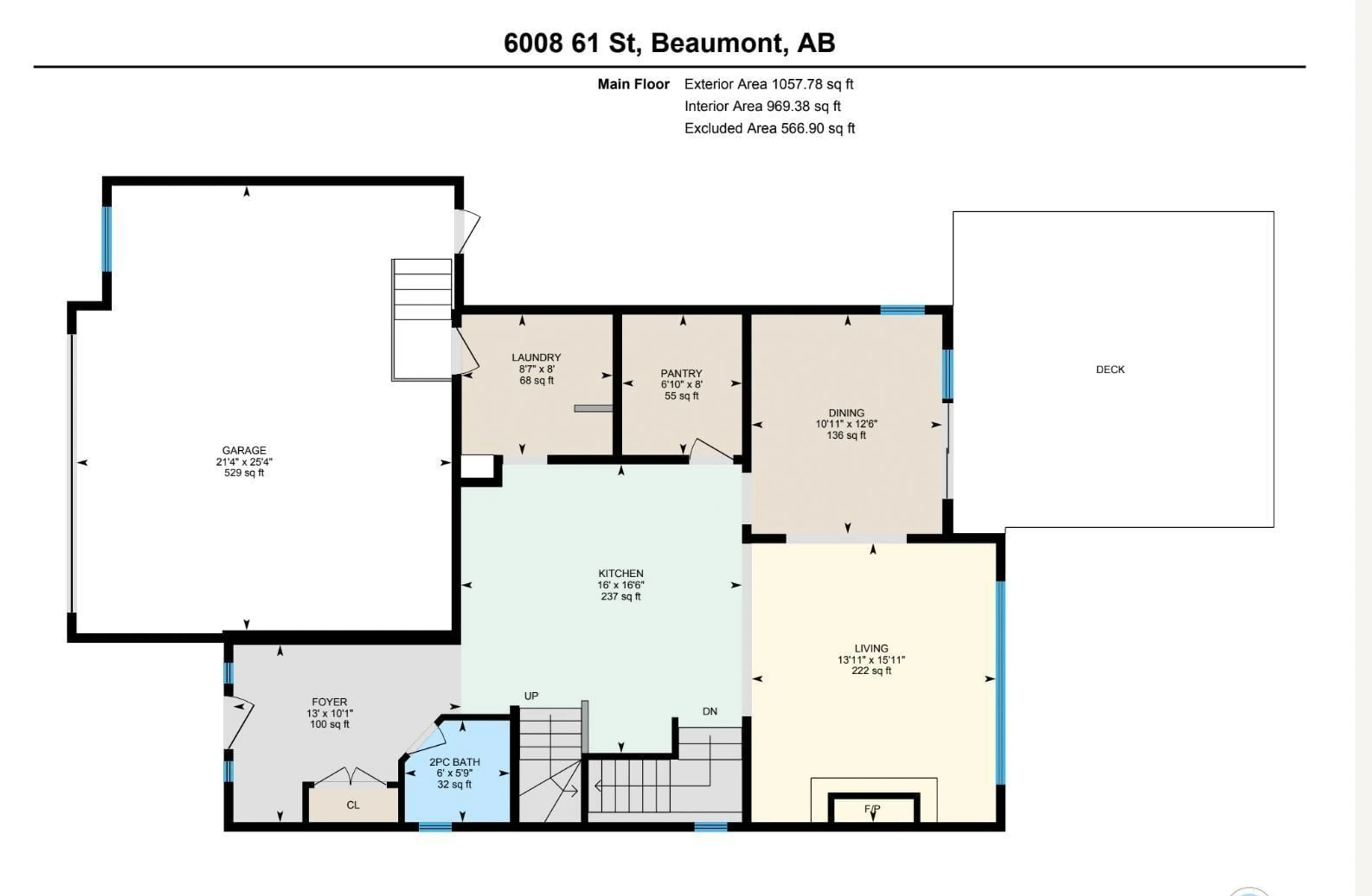 Floor plan for 6008 61 ST, Beaumont Alberta T4X0H7