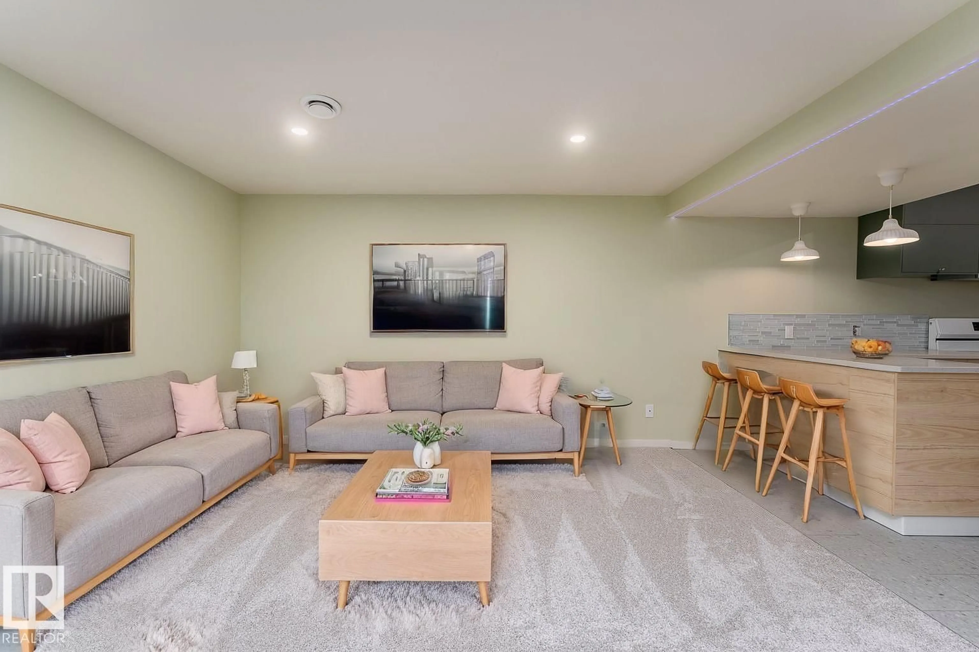 Living room with furniture, unknown for NW - 9523 134 AV, Edmonton Alberta T5E1H8