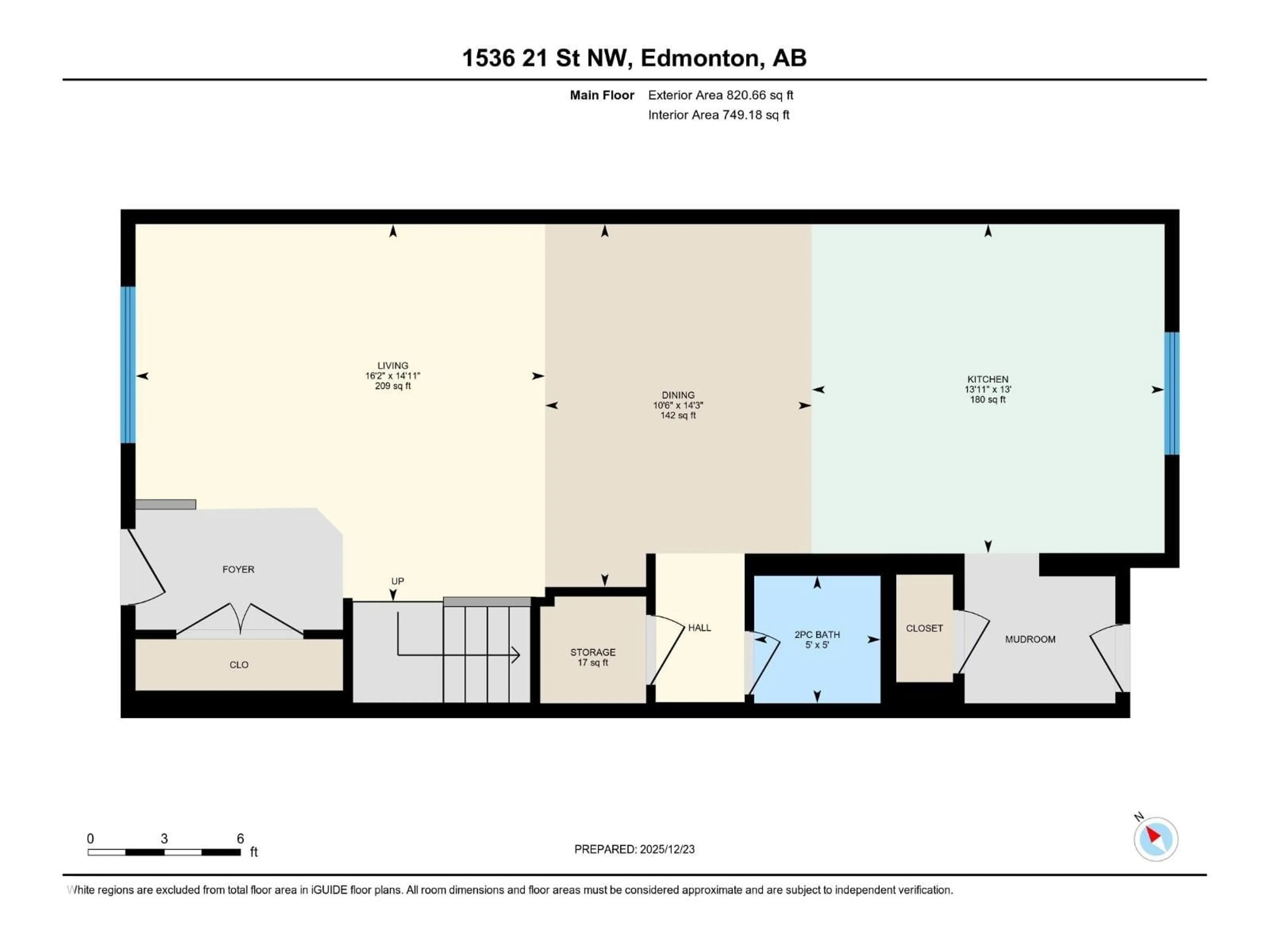 Floor plan for NW - 1536 21 ST, Edmonton Alberta T6T2B7