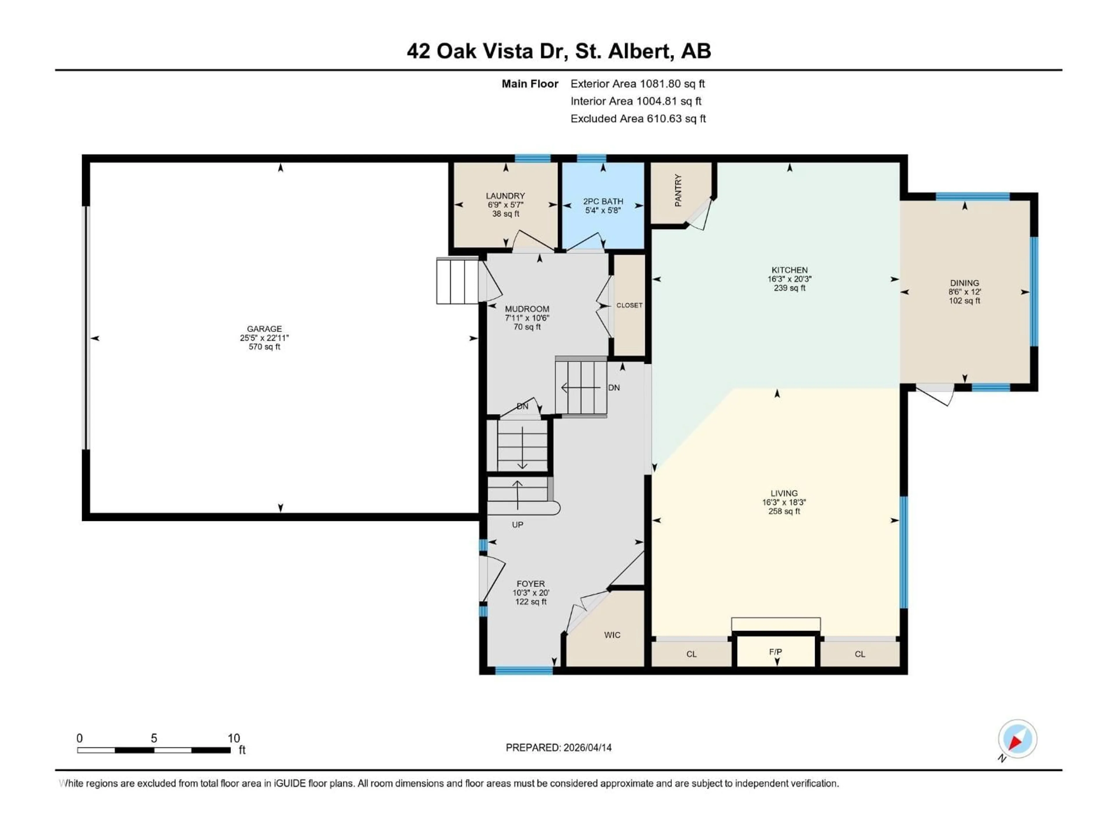 Floor plan for 42 OAK VISTA DR, St. Albert Alberta T8N1C2