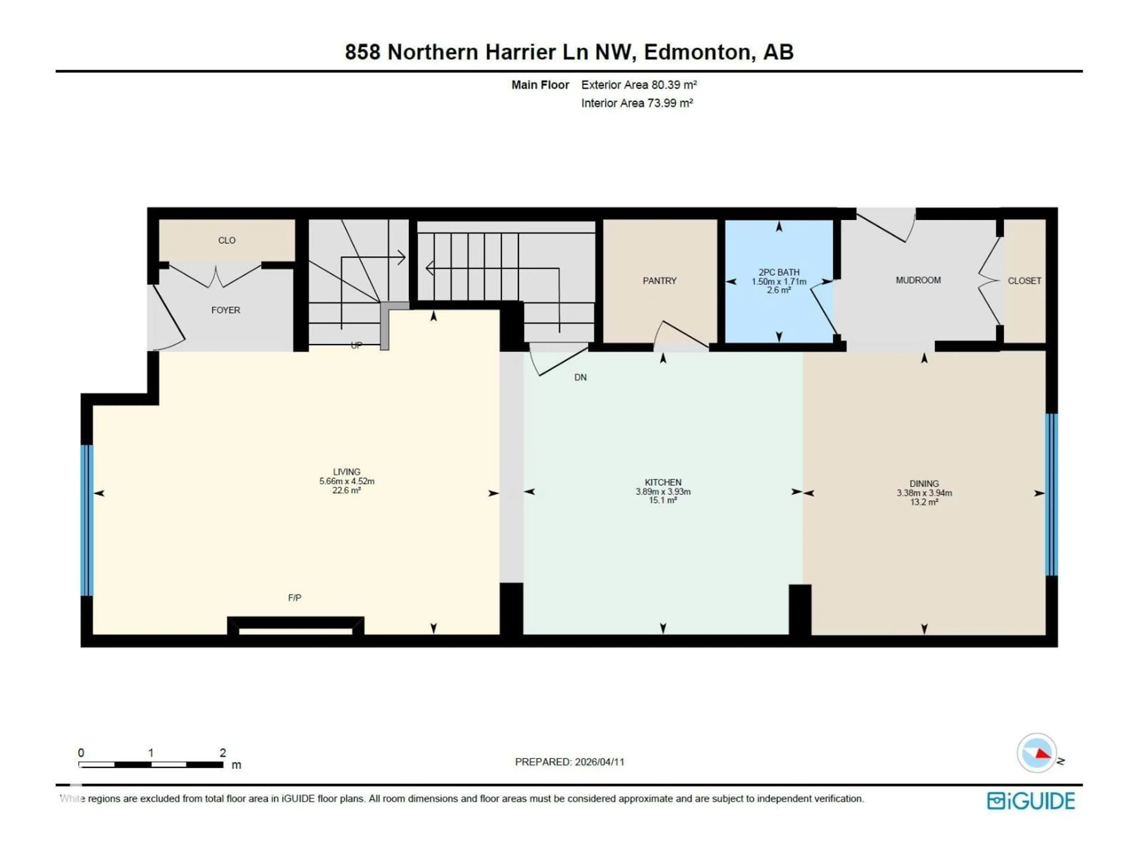 Floor plan for 858 NORTHERN HARRIER LN, Edmonton Alberta T5S0P8