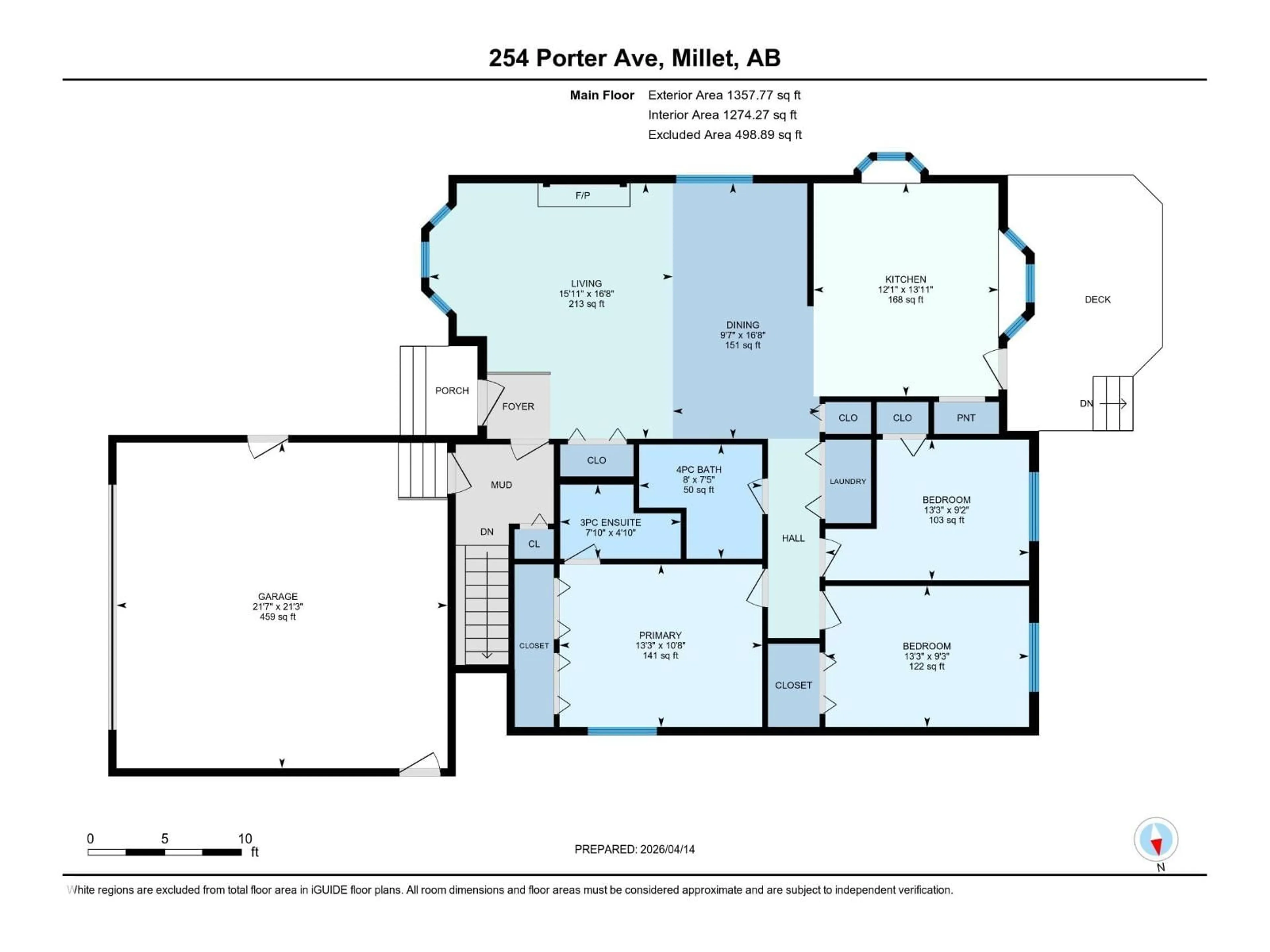 Floor plan for 254 PORTER AV, Millet Alberta T0C1Z0