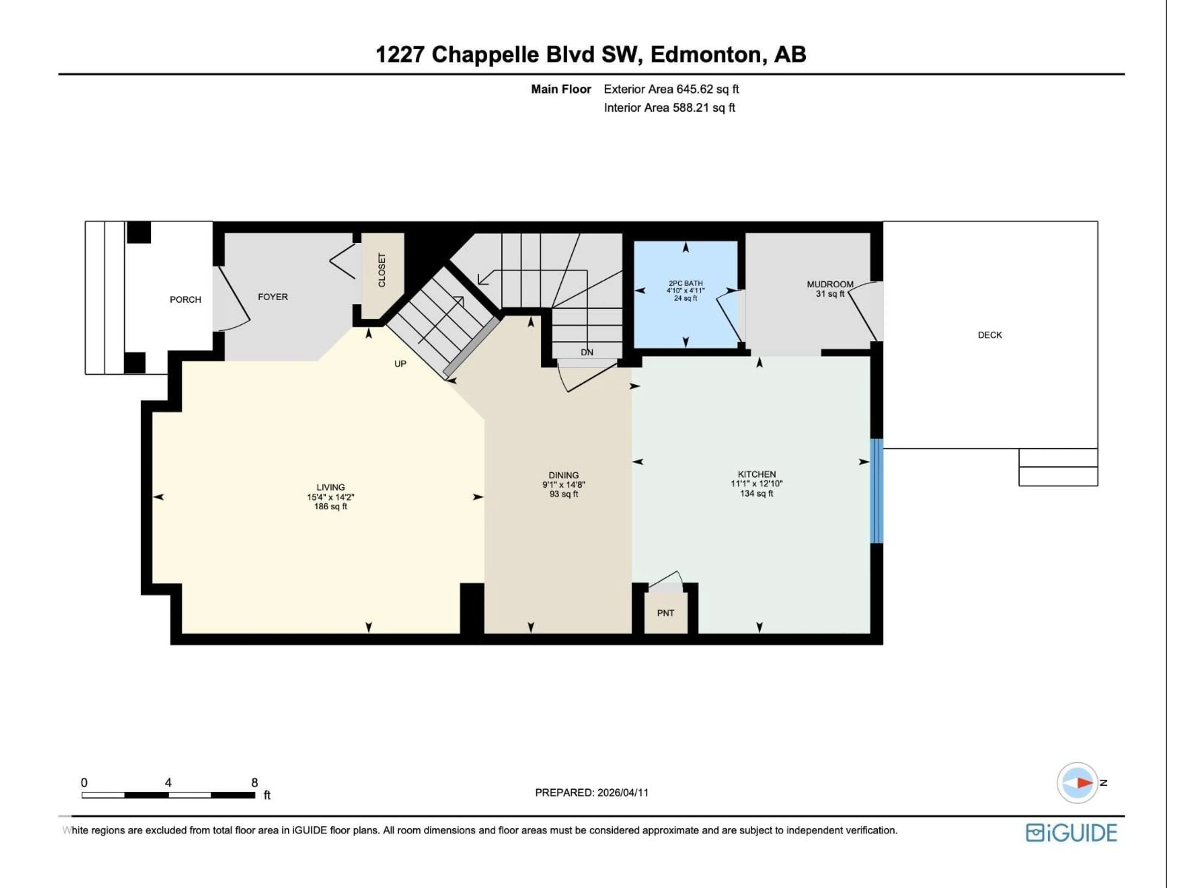 Floor plan for SW - 1227 CHAPPELLE BV, Edmonton Alberta T6W3R1
