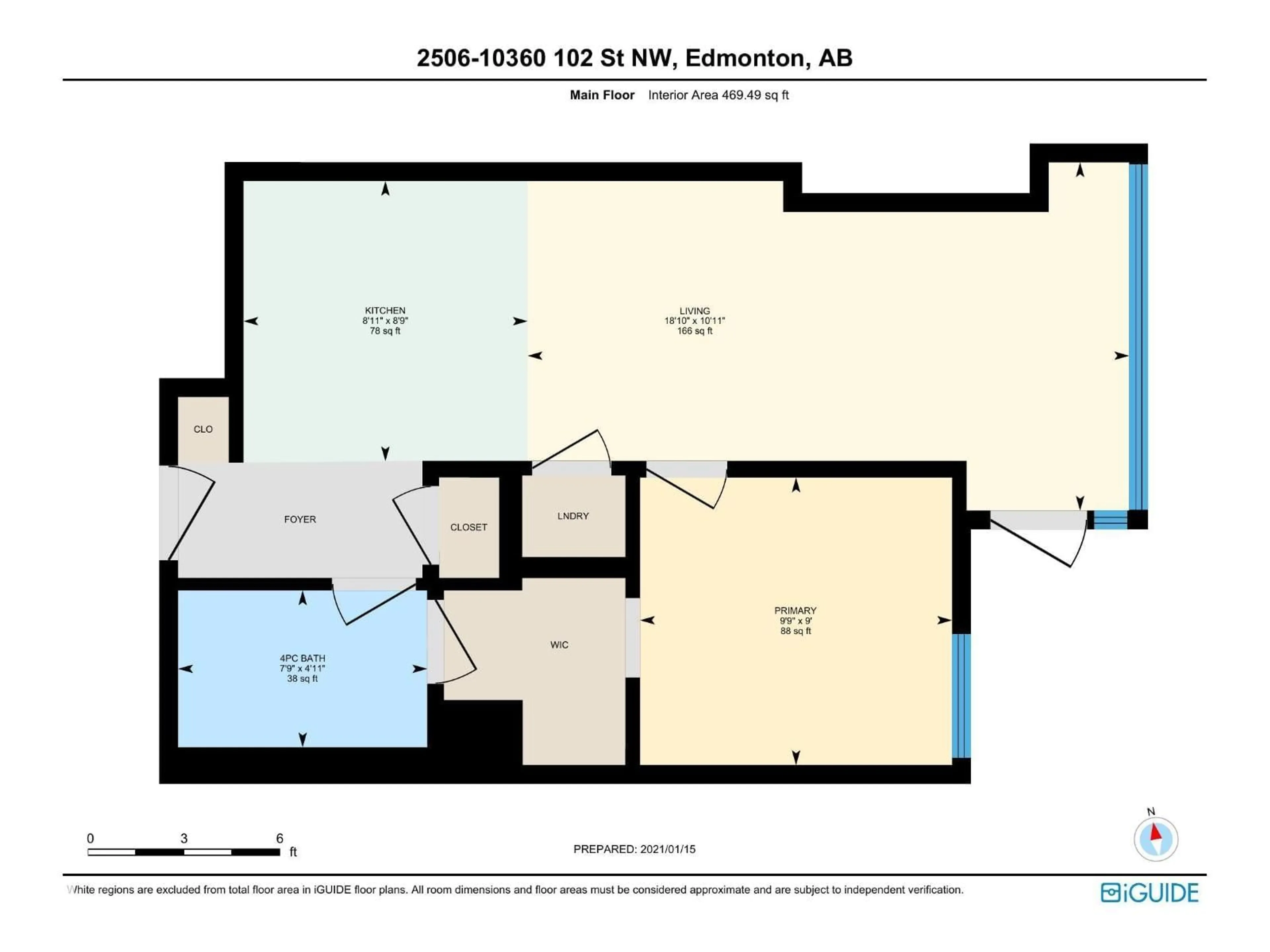 Floor plan for 10360 - 2506 102 ST, Edmonton Alberta T5J4Y8