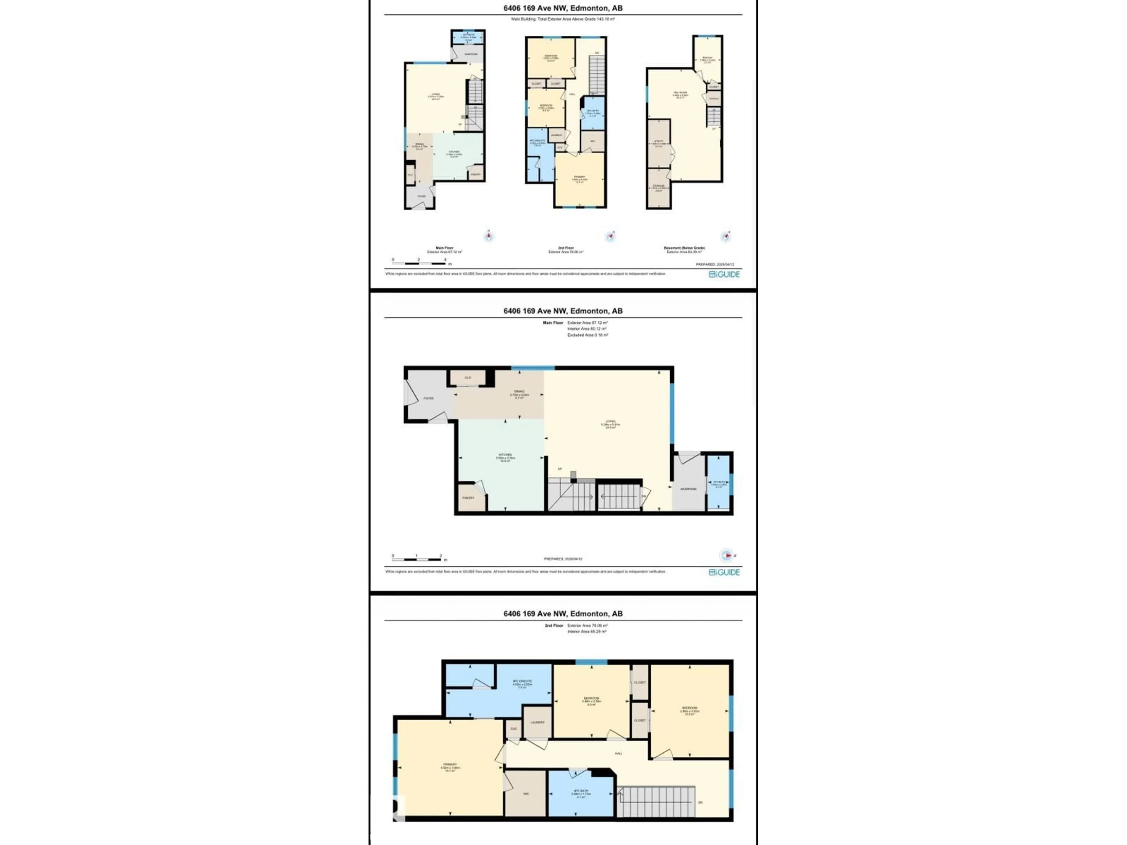 Floor plan for 6406 169 AV, Edmonton Alberta T5Y3W6