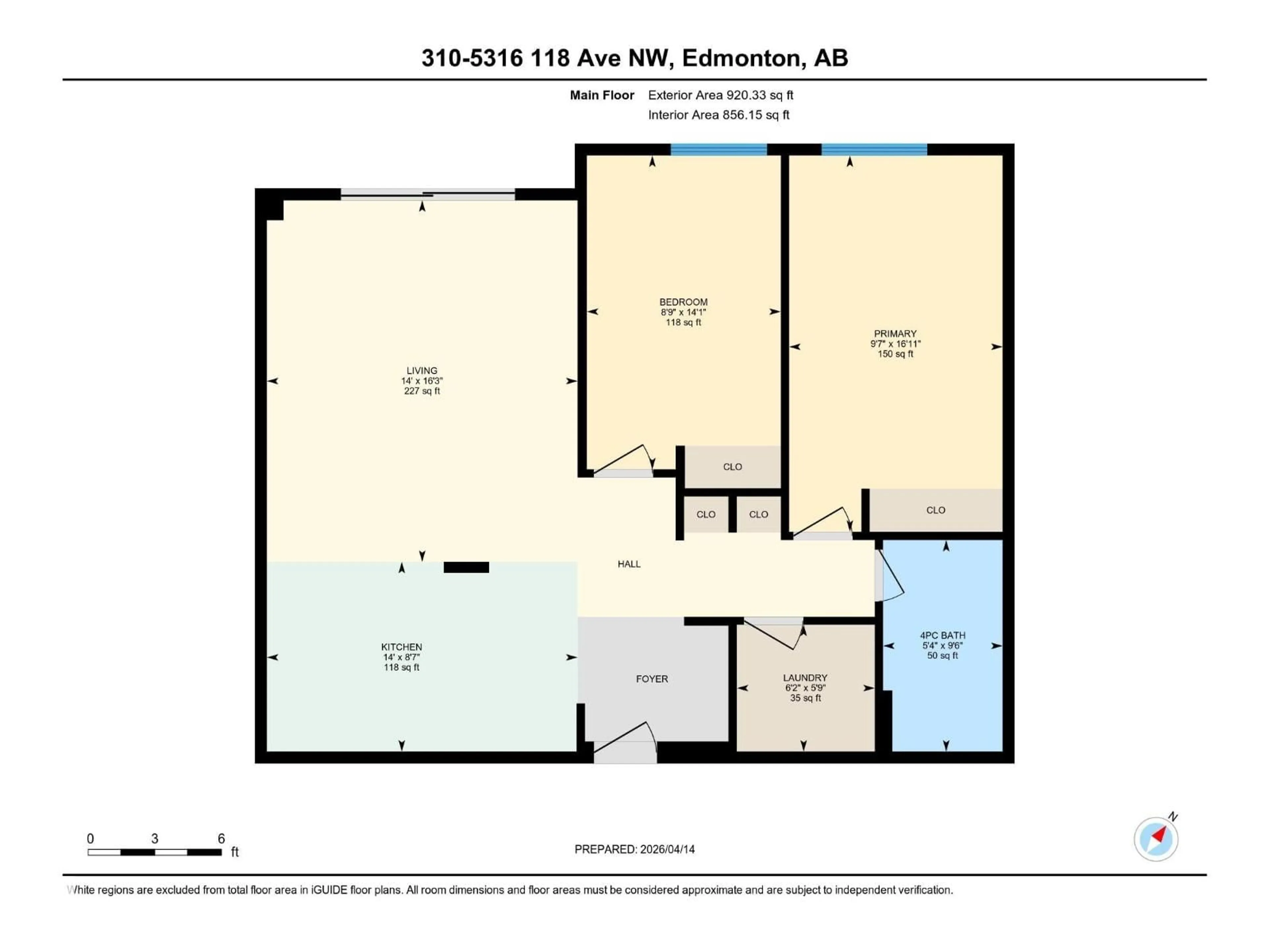 Floor plan for 310 - 5316 118 AV, Edmonton Alberta T5W1C4
