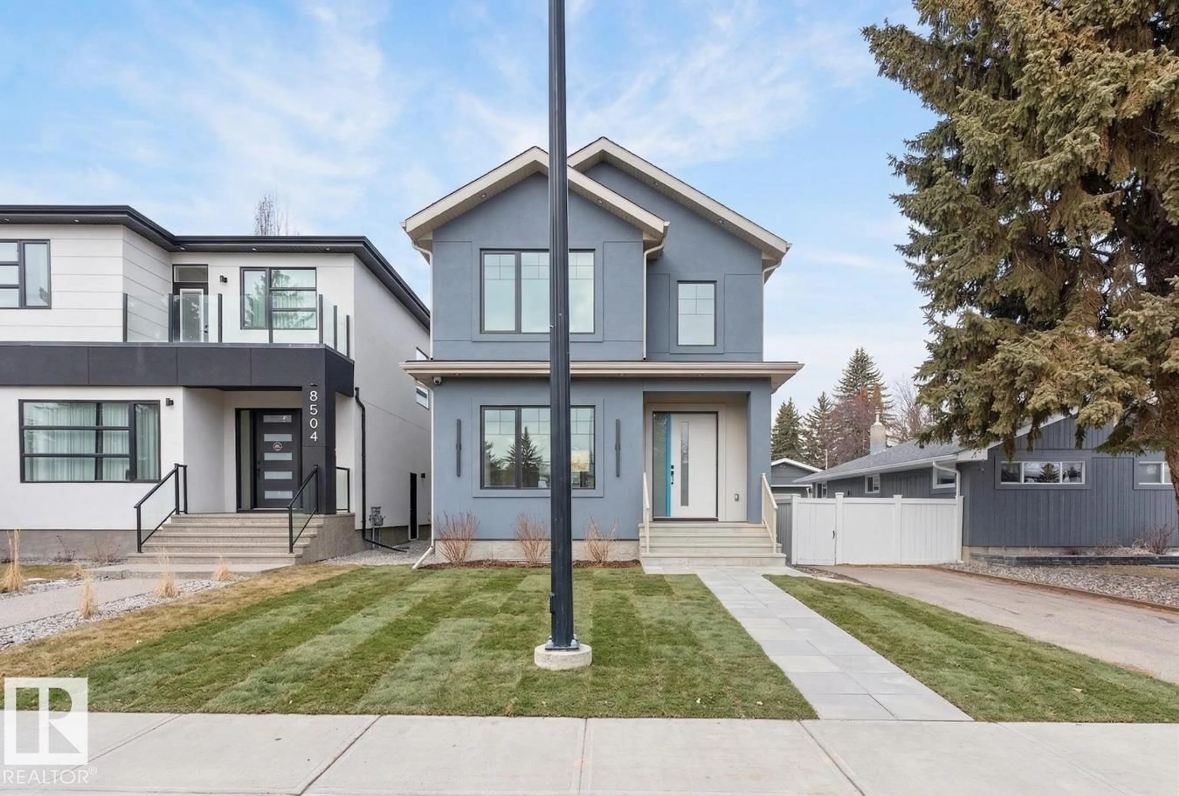 Home with vinyl exterior material, street for NW - 8506 148 ST, Edmonton Alberta T5R0Z6
