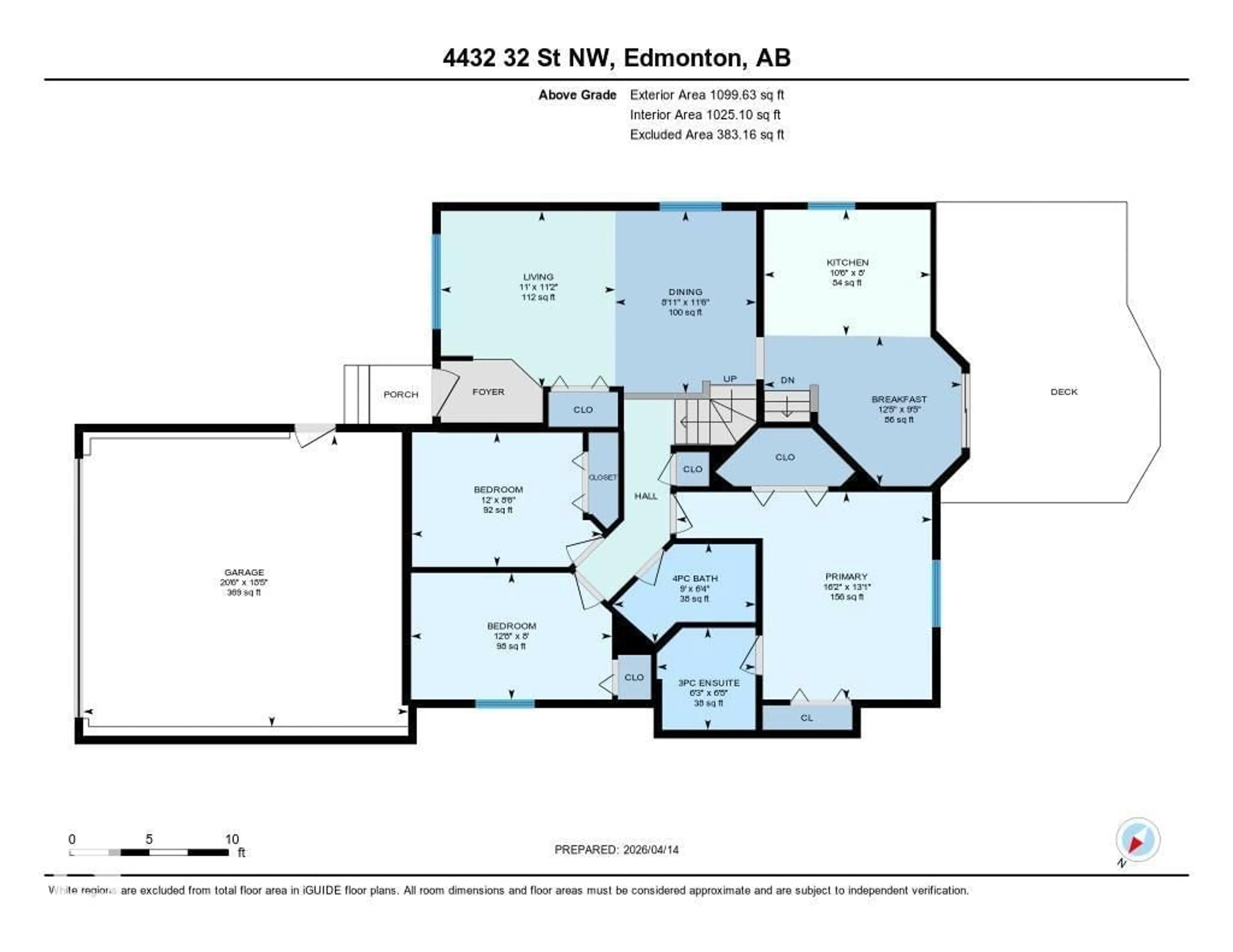 Floor plan for 4432 32 ST, Edmonton Alberta T6T1E8