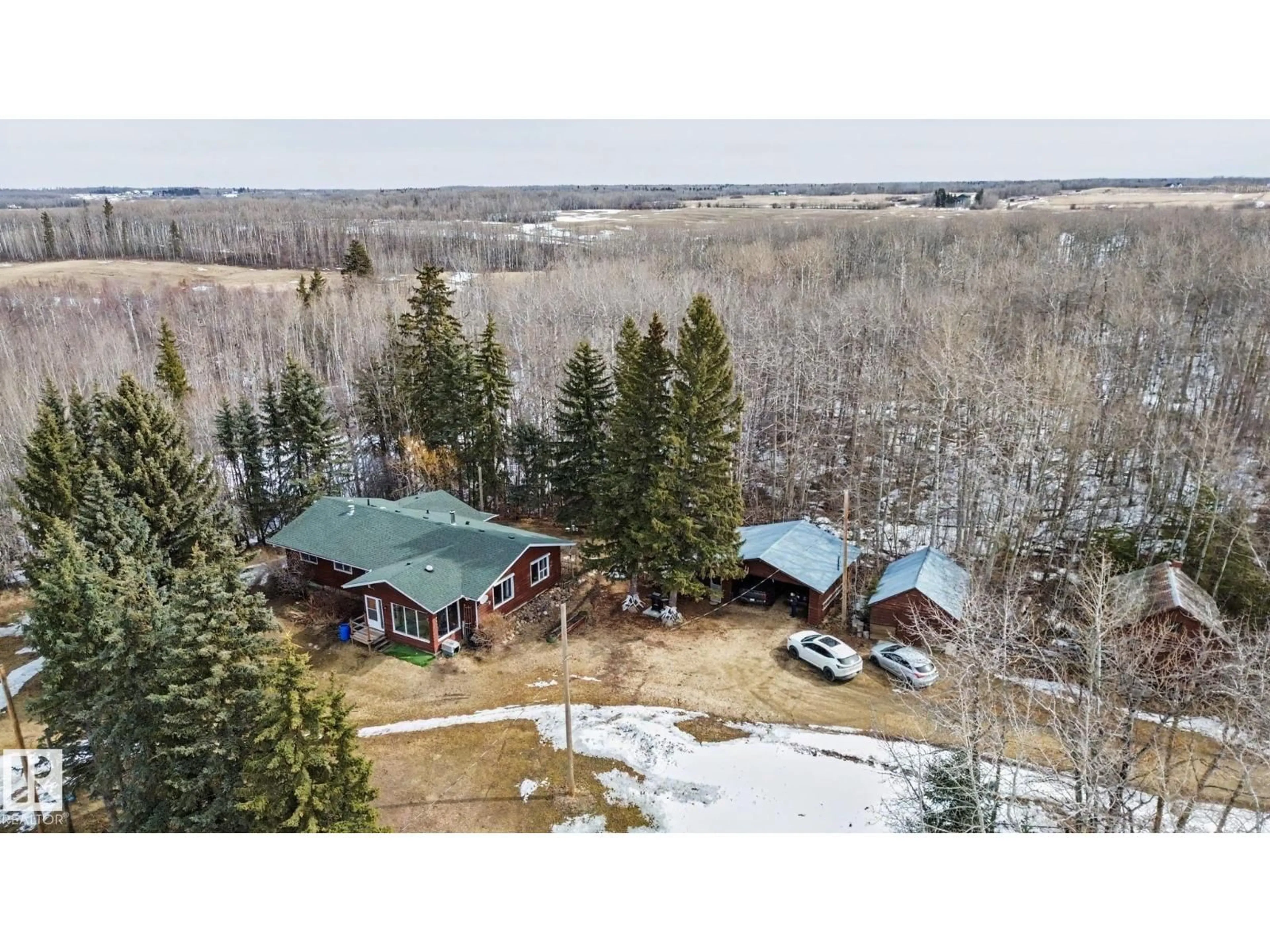 A pic from outside/outdoor area/front of a property/back of a property/a pic from drone, unknown for 22302 TWP RD 504, Rural Leduc County Alberta T0B3M2