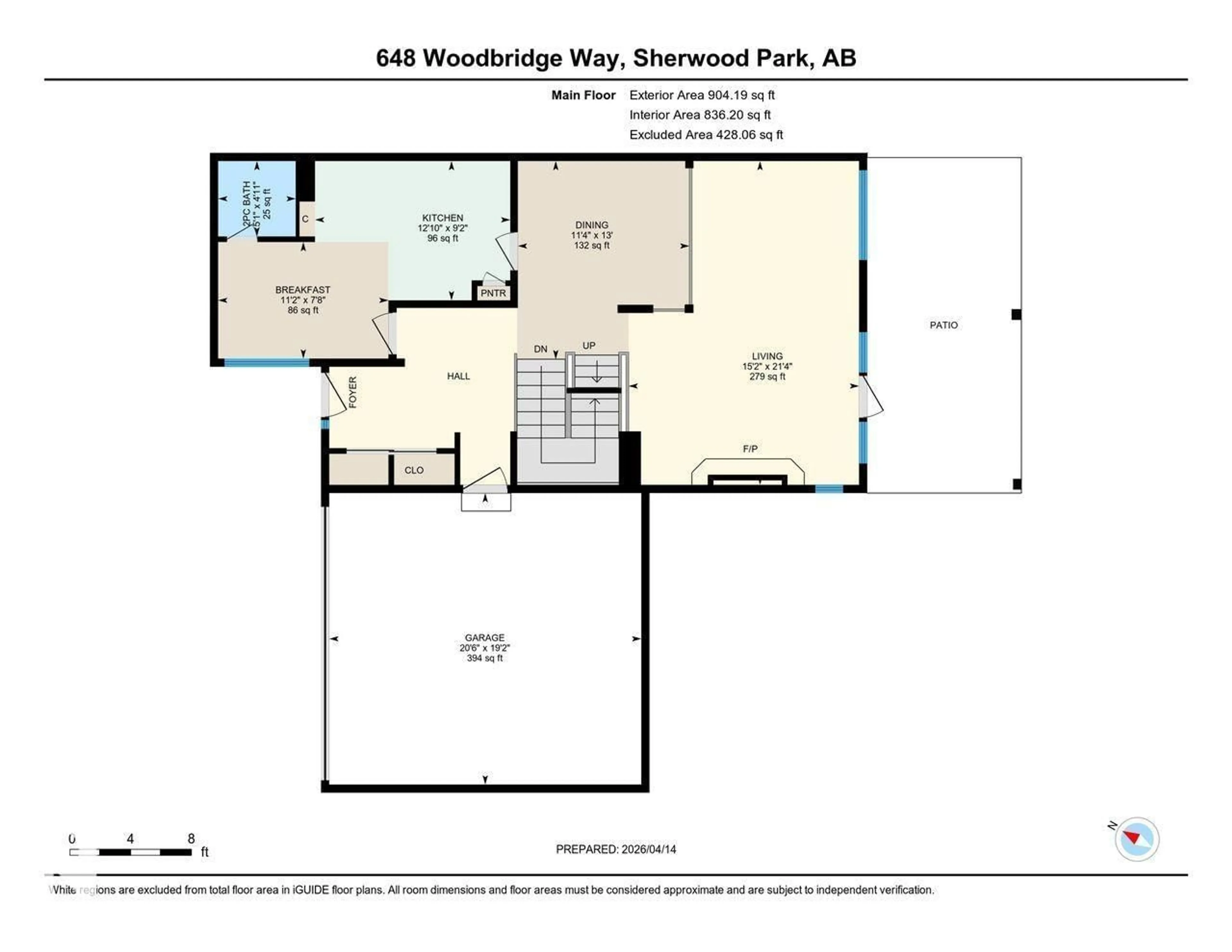 Floor plan for 648 WOODBRIDGE WY, Sherwood Park Alberta T8A4E4