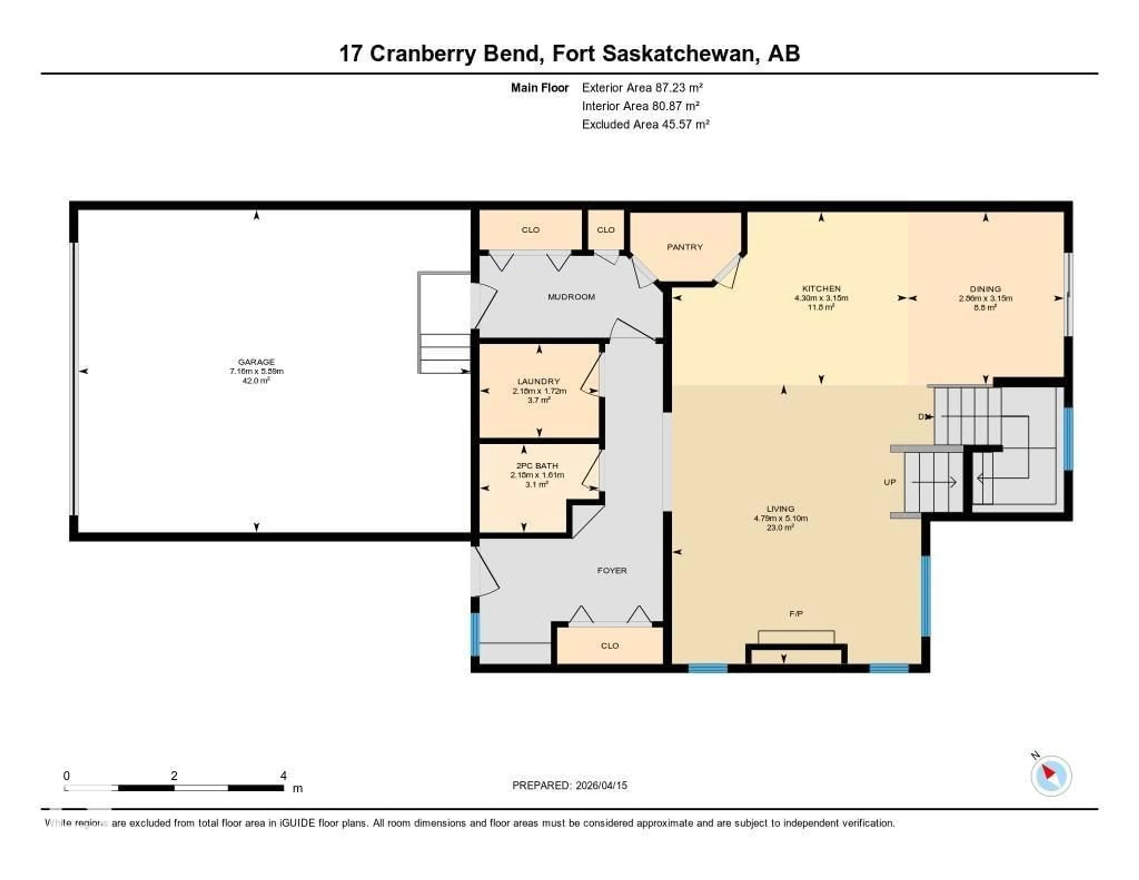 Floor plan for 17 CRANBERRY BN, Fort Saskatchewan Alberta T8L0H2