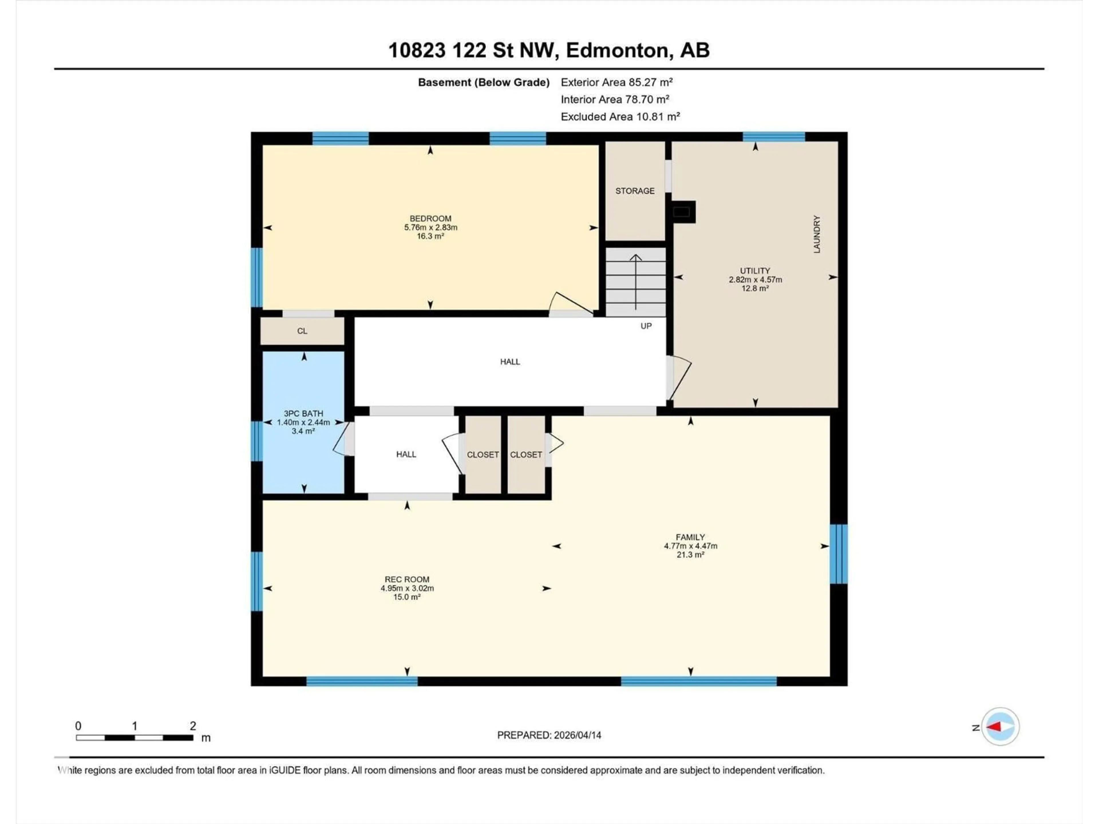 Floor plan for 10823 122 ST, Edmonton Alberta T5M0A5