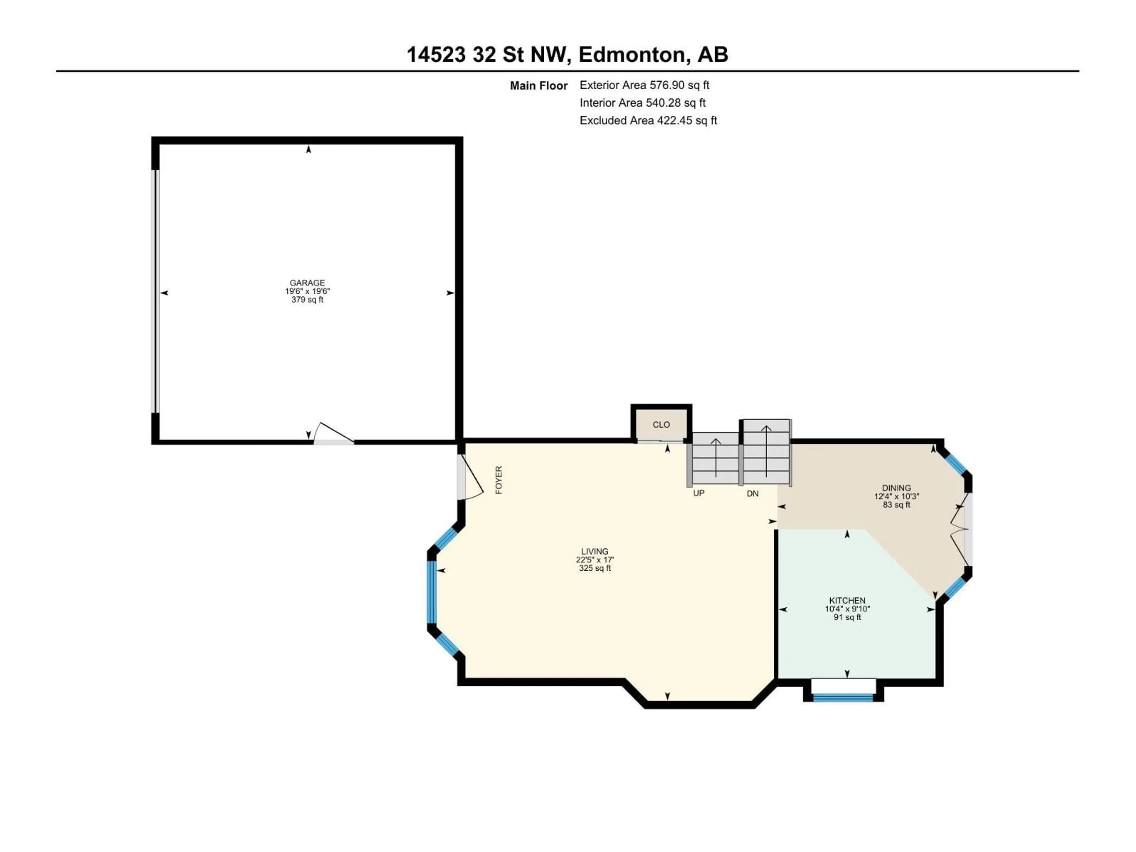 Floor plan for NW - 14523 32 ST, Edmonton Alberta T5Y2L2