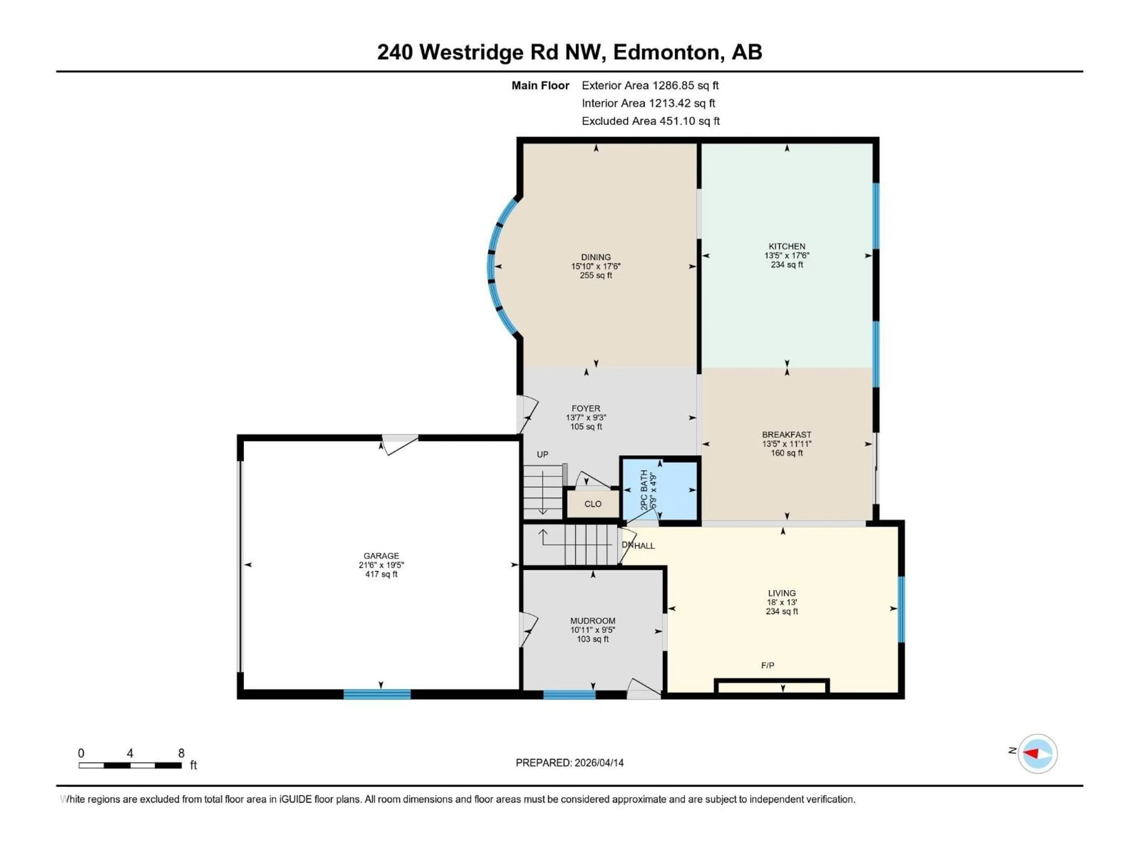 Floor plan for 240 WESTRIDGE RD, Edmonton Alberta T5T1C1