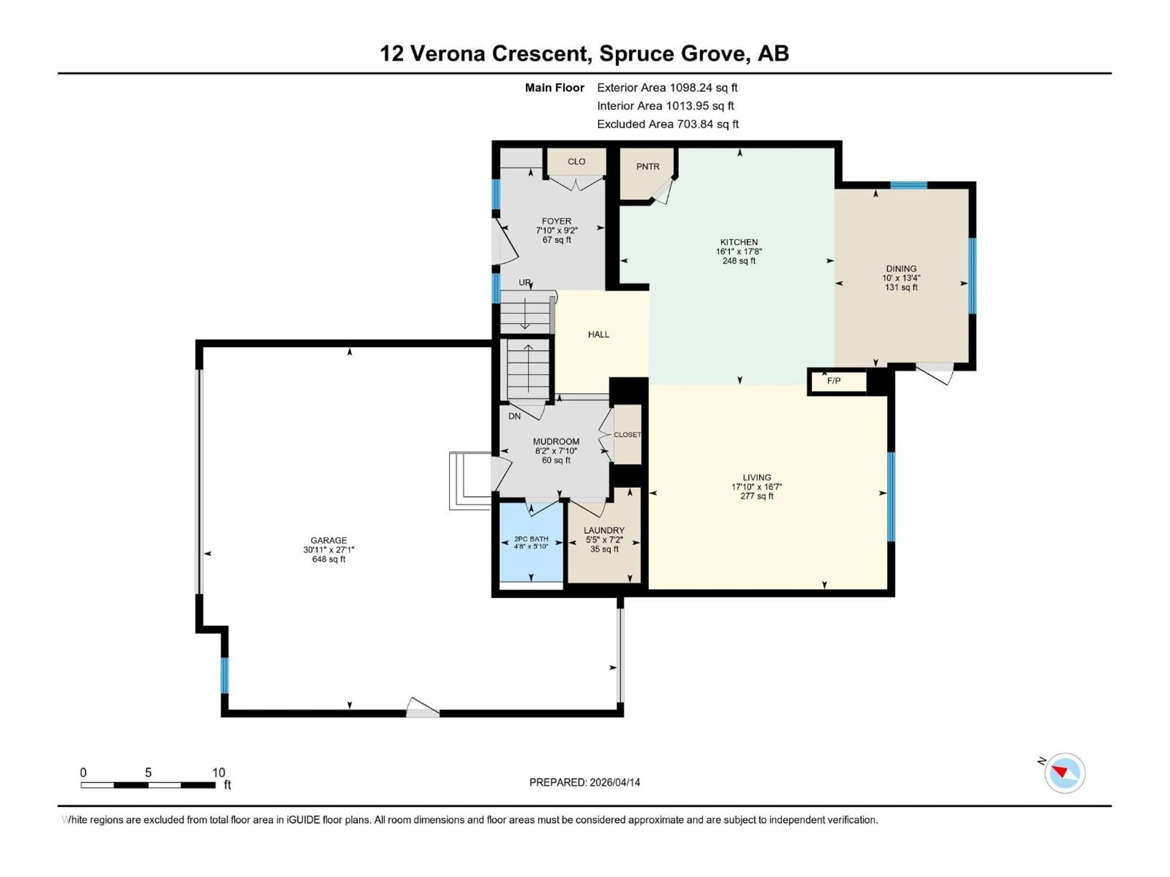 Floor plan for 12 VERONA CR, Spruce Grove Alberta T7X0J7
