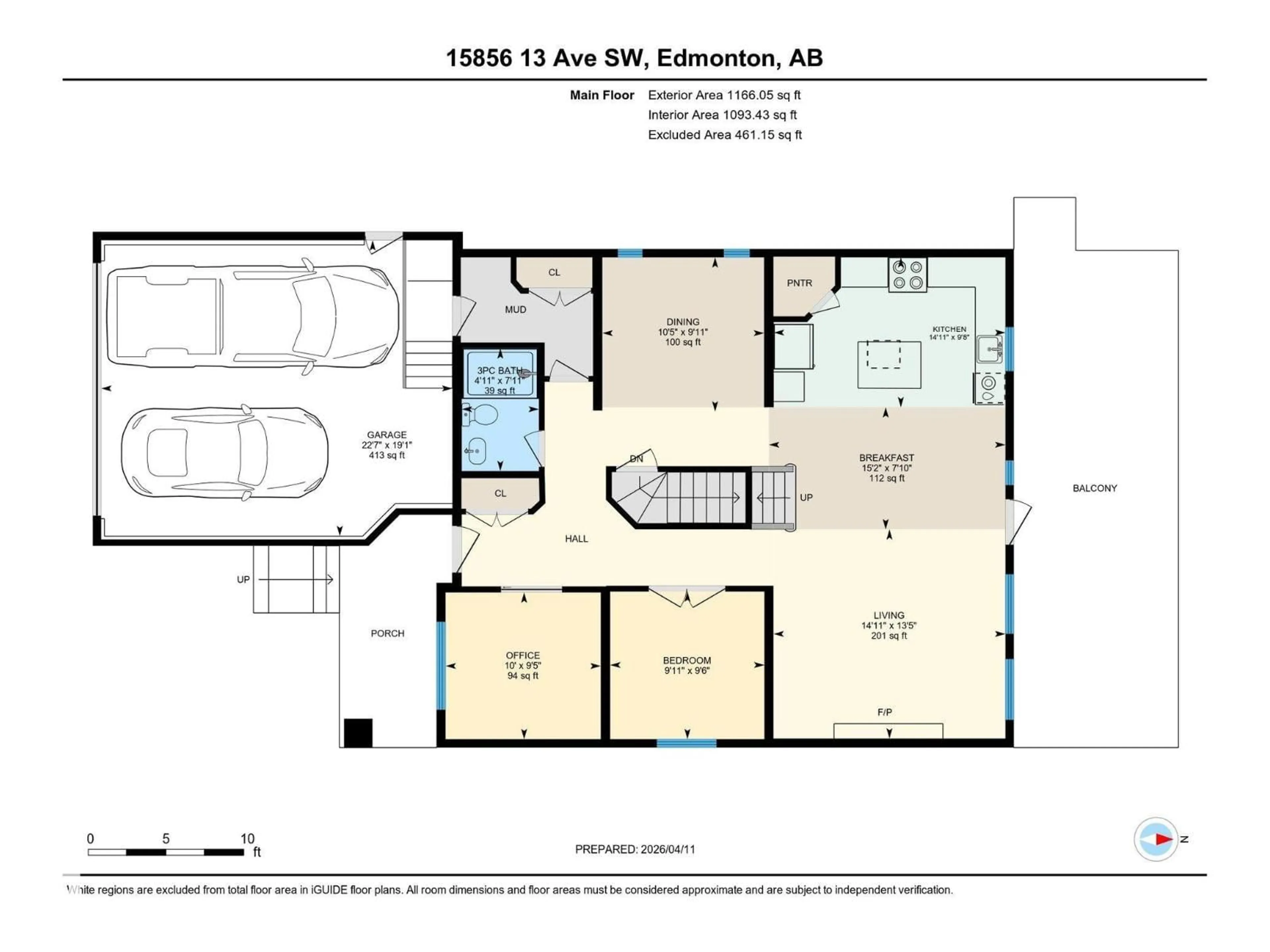 Floor plan for SW - 15856 13 AV, Edmonton Alberta T6W2N5