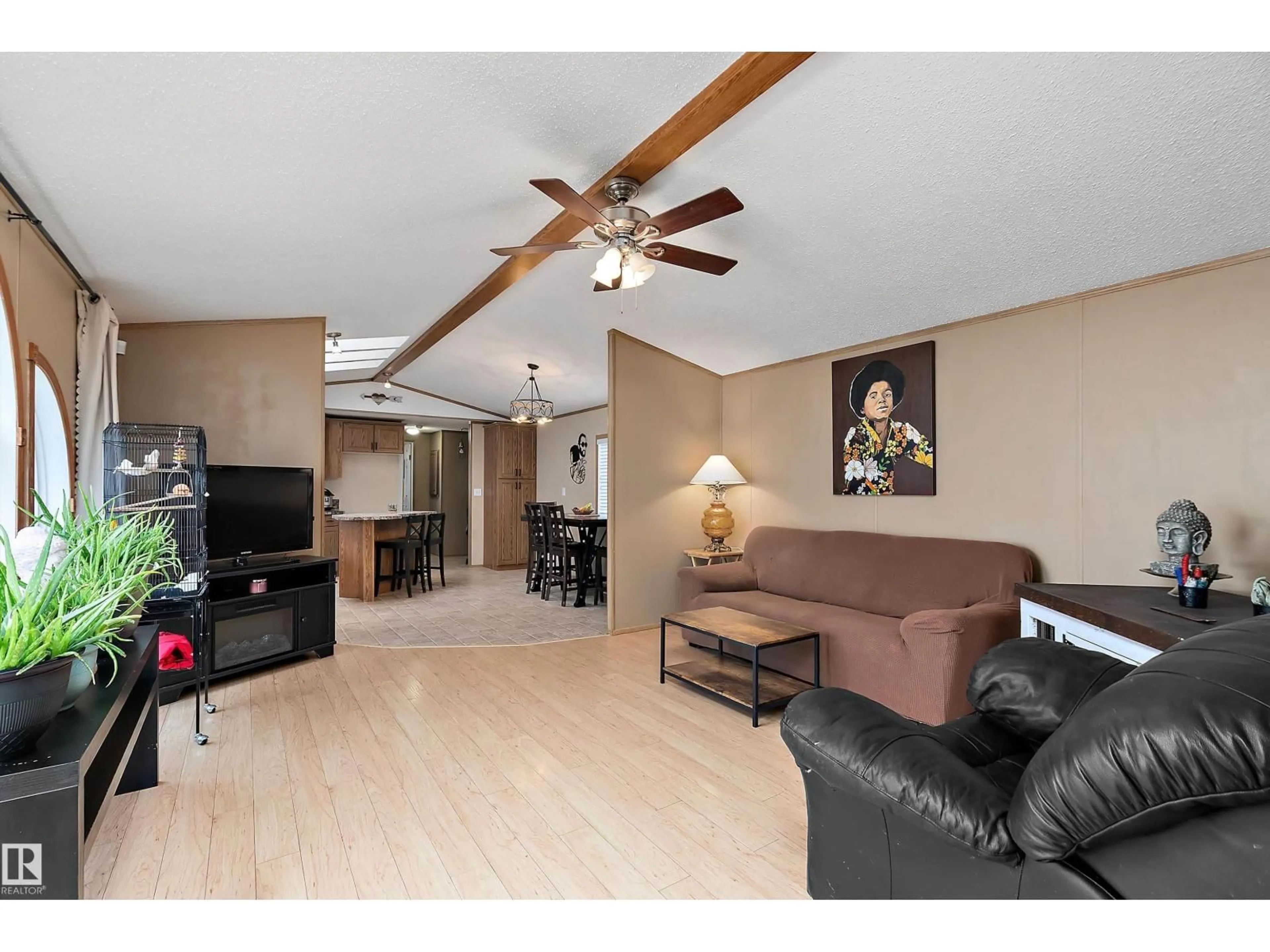 Living room with furniture, wood/laminate floor for 3 SUNSET BV, Spruce Grove Alberta T7X3J1