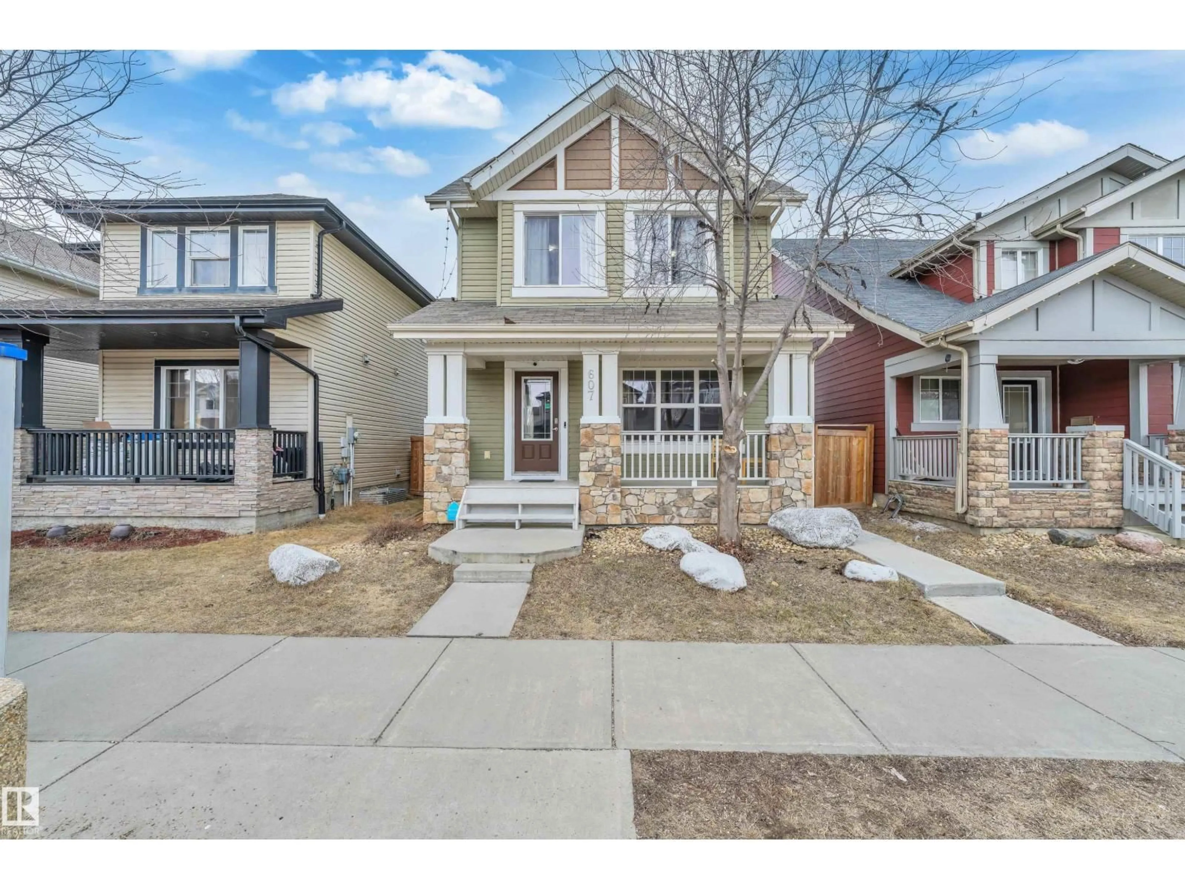 Home with brick exterior material, street for 607 ALLARD BV, Edmonton Alberta T6W0W8