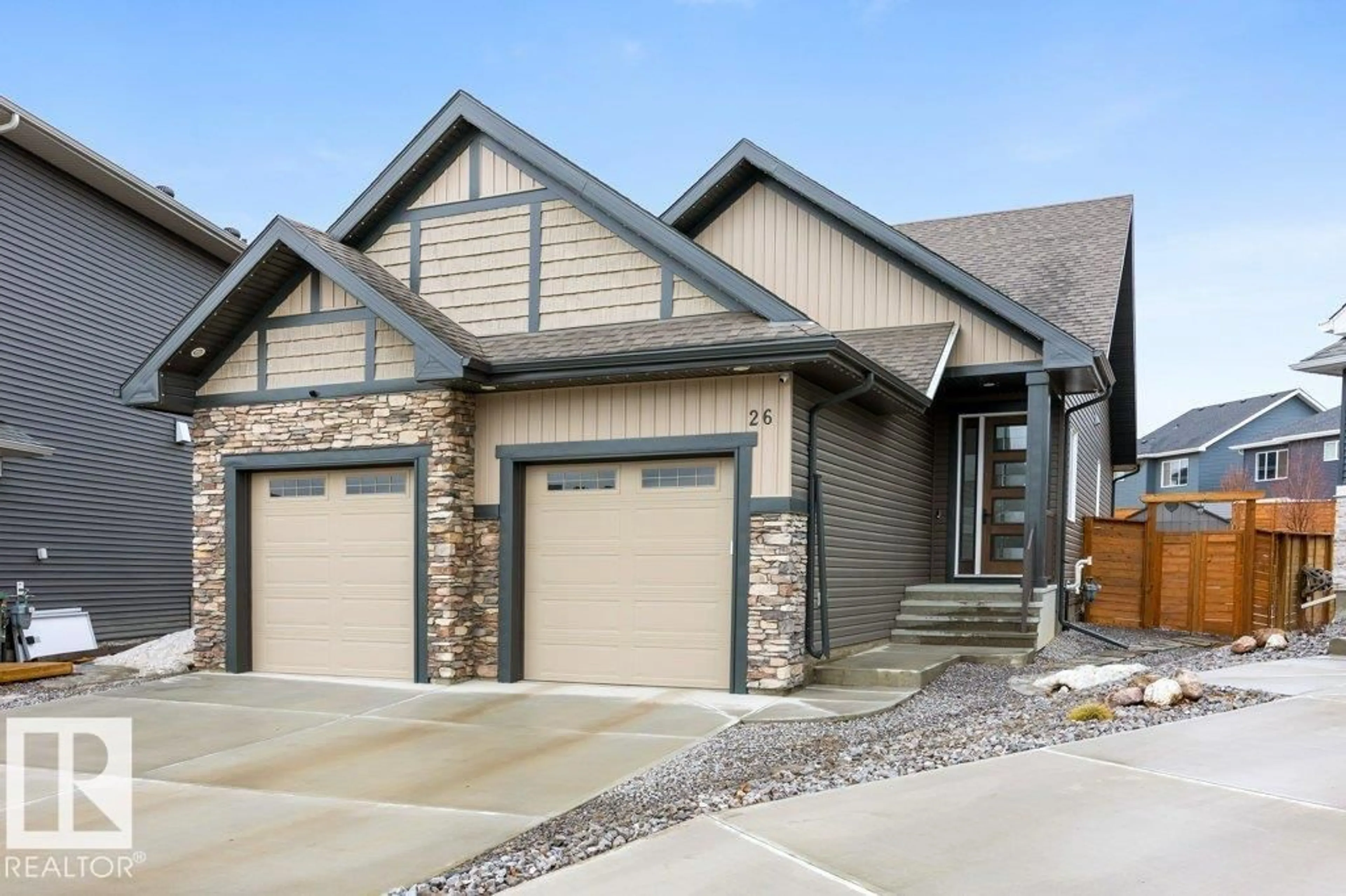 Home with brick exterior material, street for 26 RED CREST WY, St. Albert Alberta T8N7Y7
