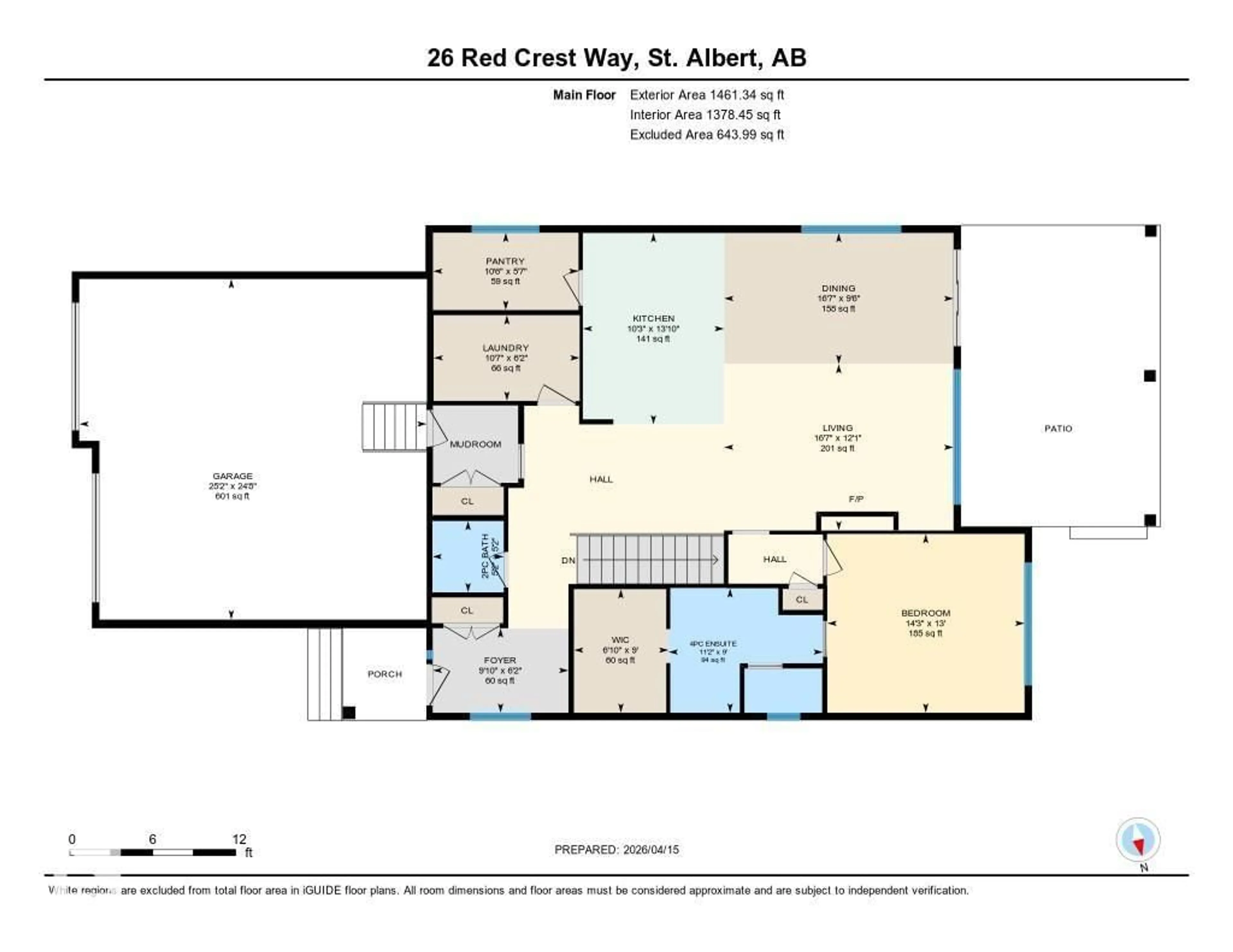 Floor plan for 26 RED CREST WY, St. Albert Alberta T8N7Y7