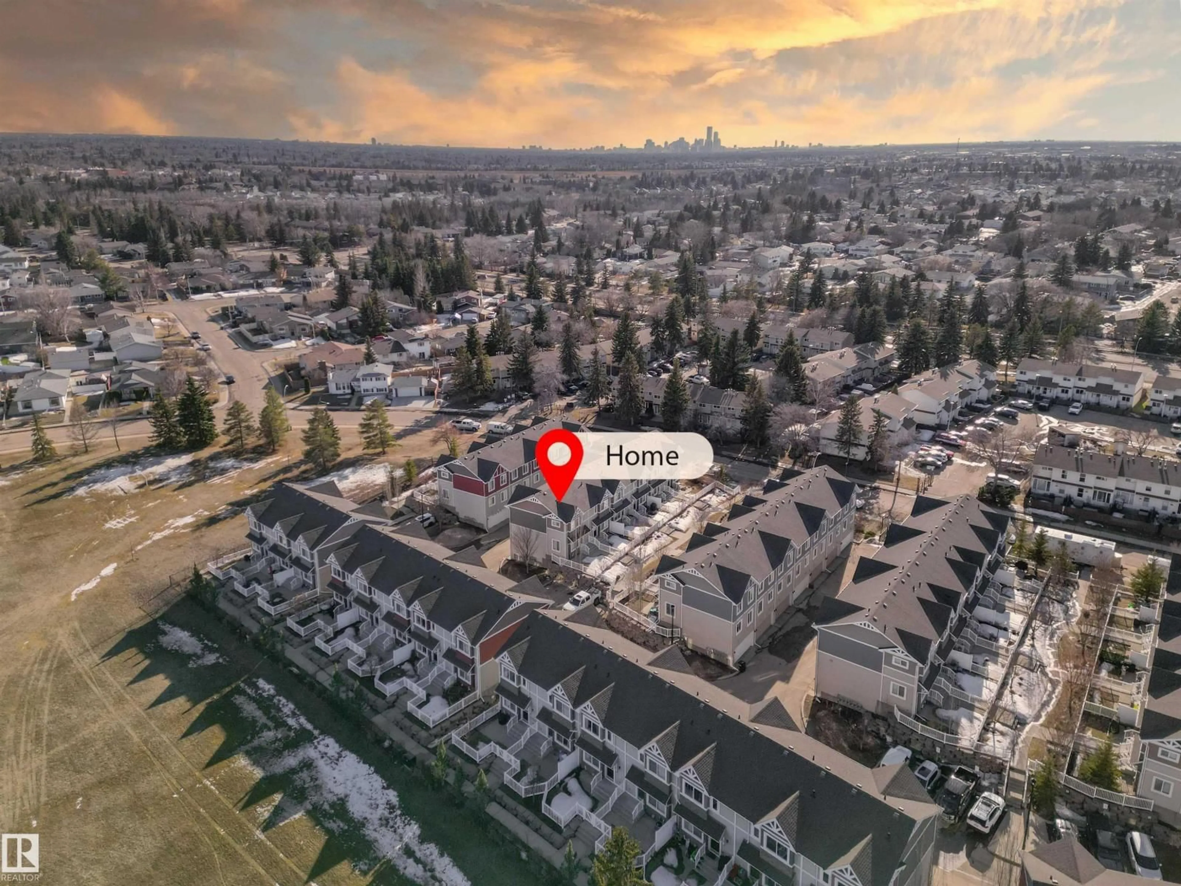 A pic from outside/outdoor area/front of a property/back of a property/a pic from drone, unknown for #57 - 415 CLAREVIEW RD, Edmonton Alberta T5A0Z6