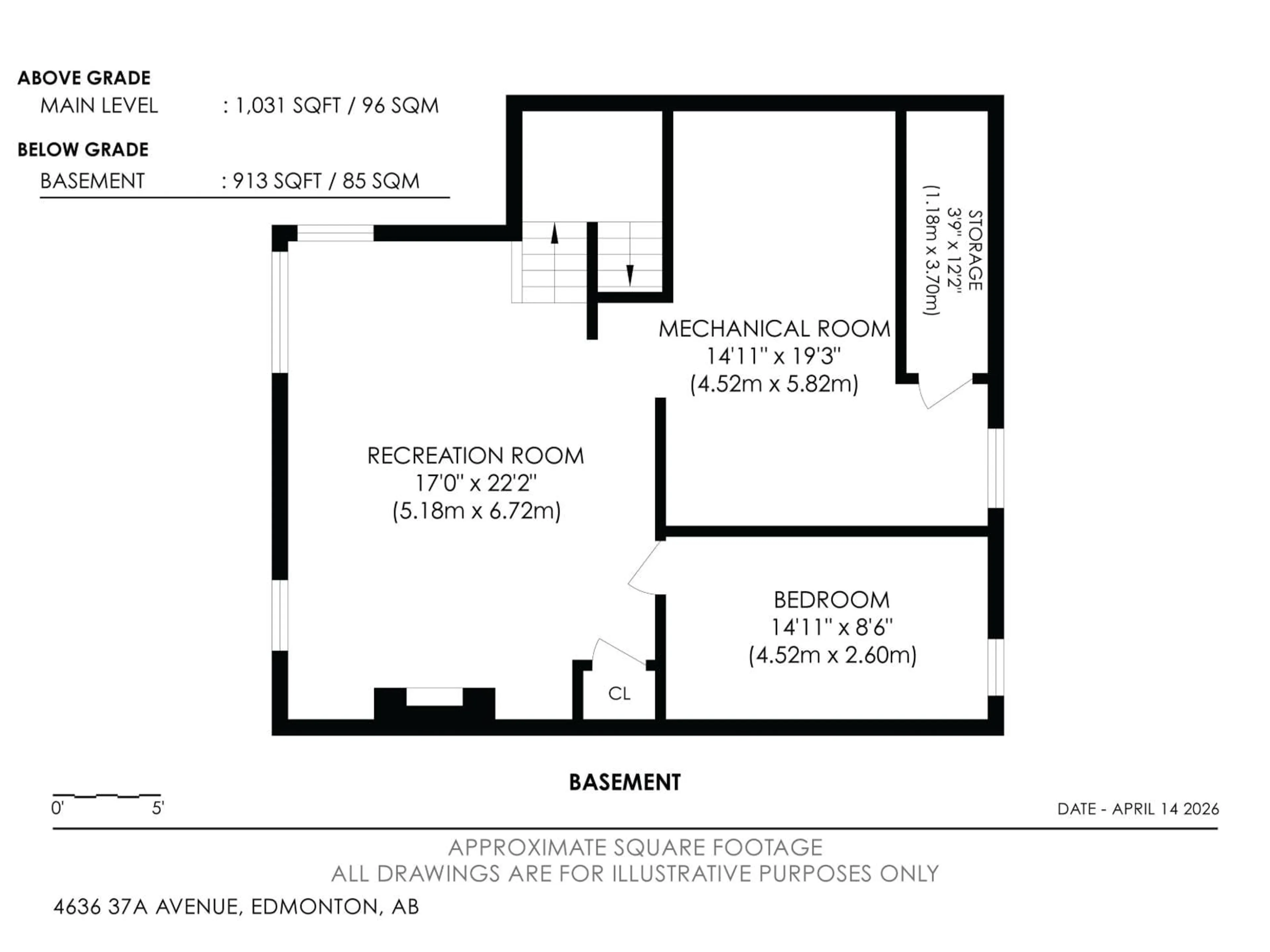 Floor plan for 4636 37A AV, Edmonton Alberta T6L3T5