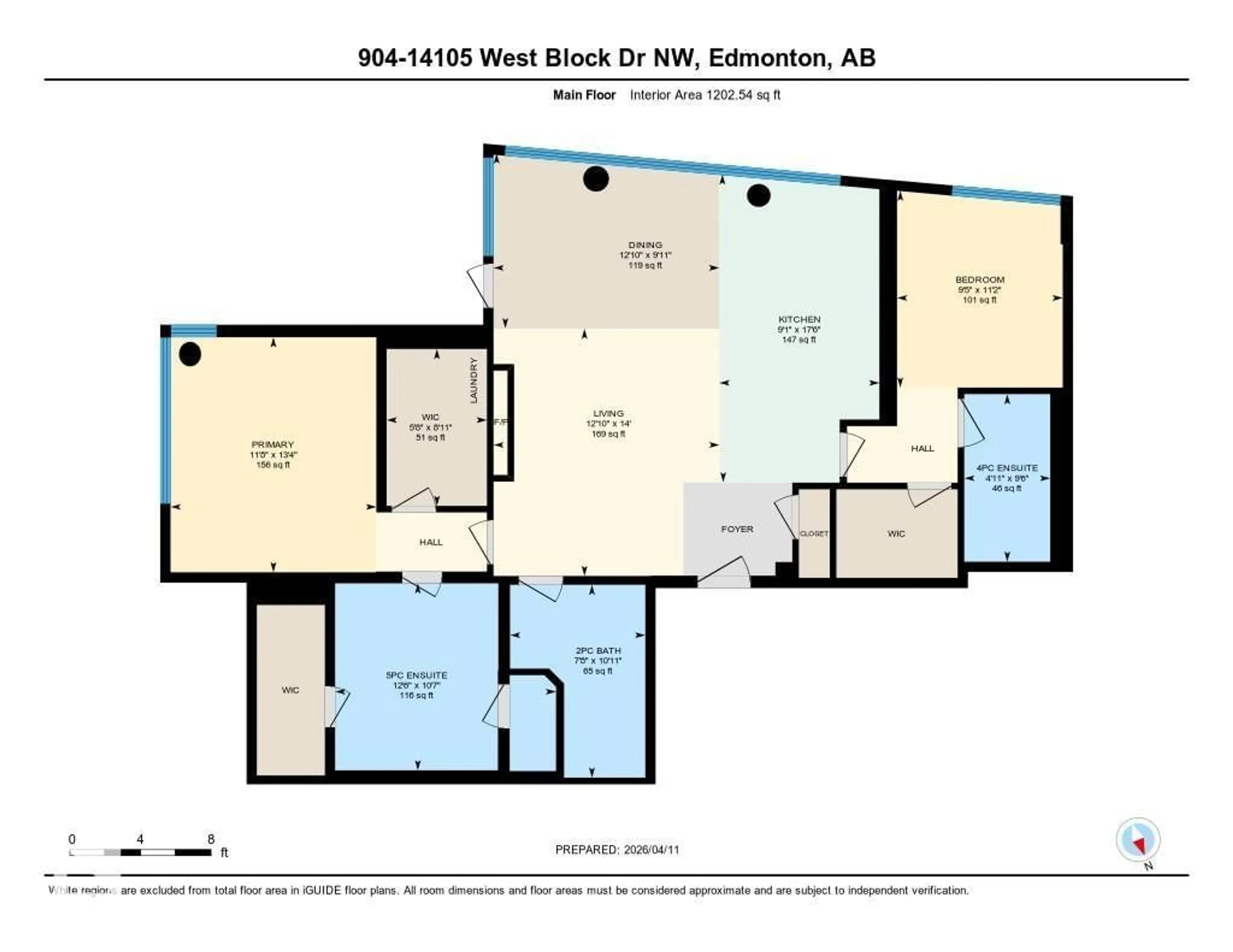 Floor plan for #904 - 14105 WEST BLOCK DR, Edmonton Alberta T5N1L5