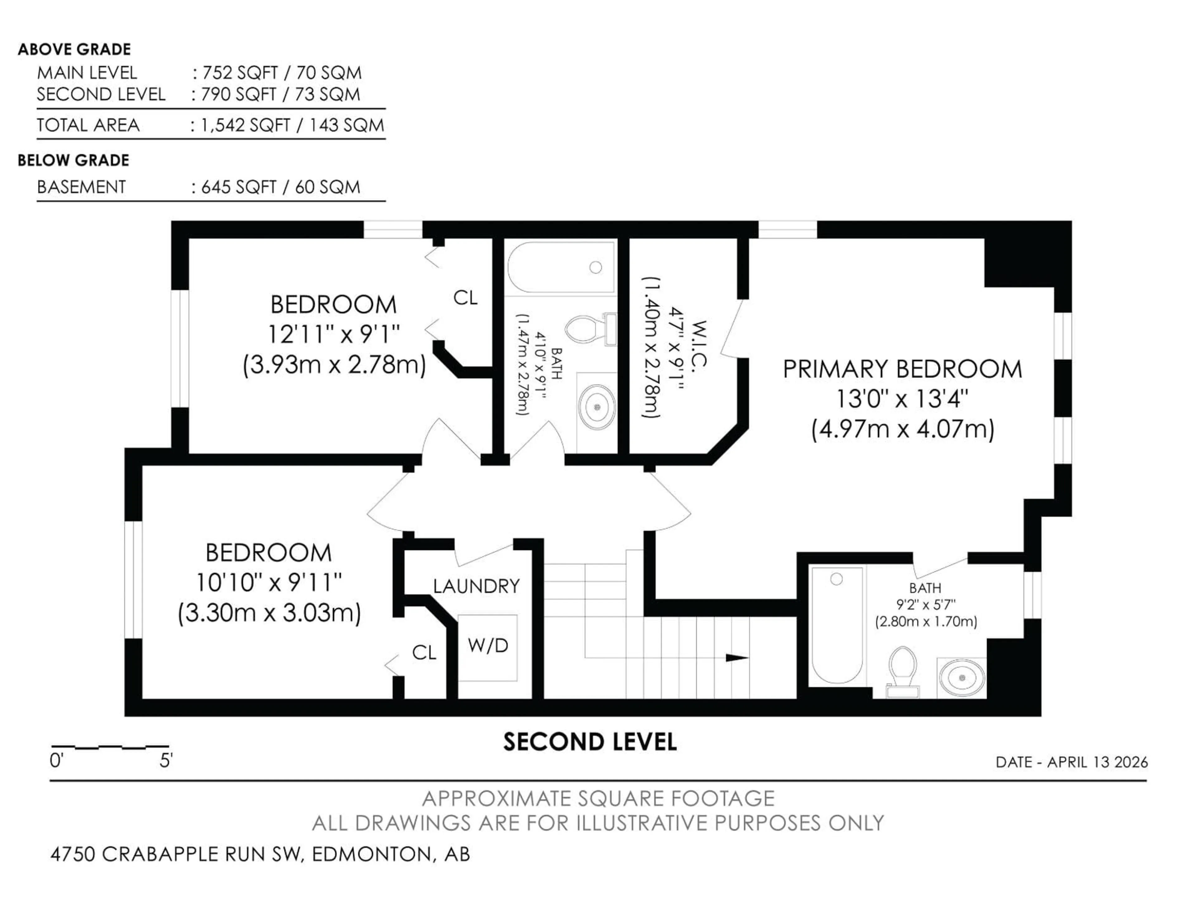 Floor plan for SW - 4750 CRABAPPLE RUN RU, Edmonton Alberta T6X0X7