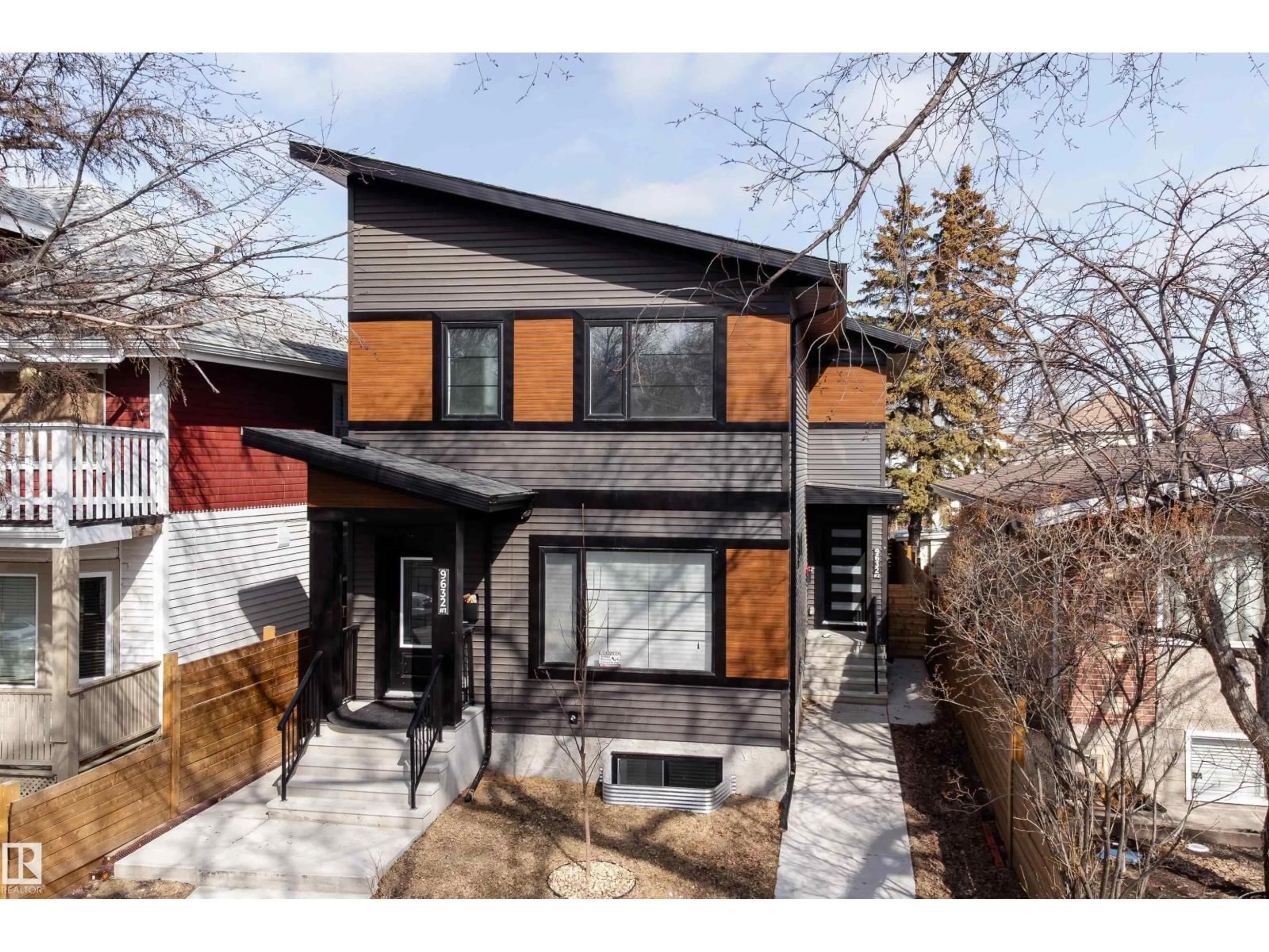 Home with brick exterior material, street for 9632 #1 AND 9632 #2 110 AVE NW, Edmonton Alberta T5H1H5