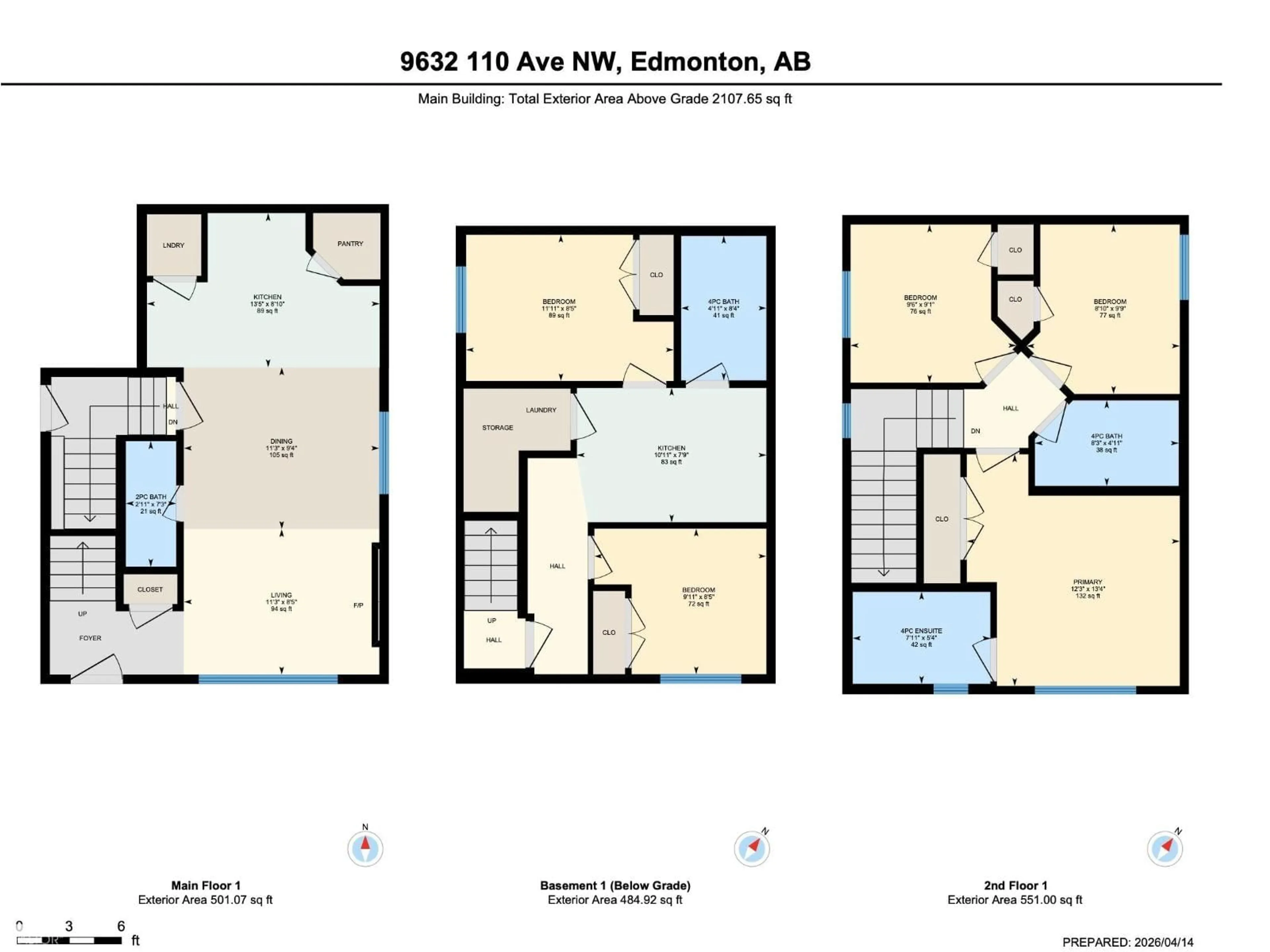 Floor plan for 9632 #1 AND 9632 #2 110 AVE NW, Edmonton Alberta T5H1H5