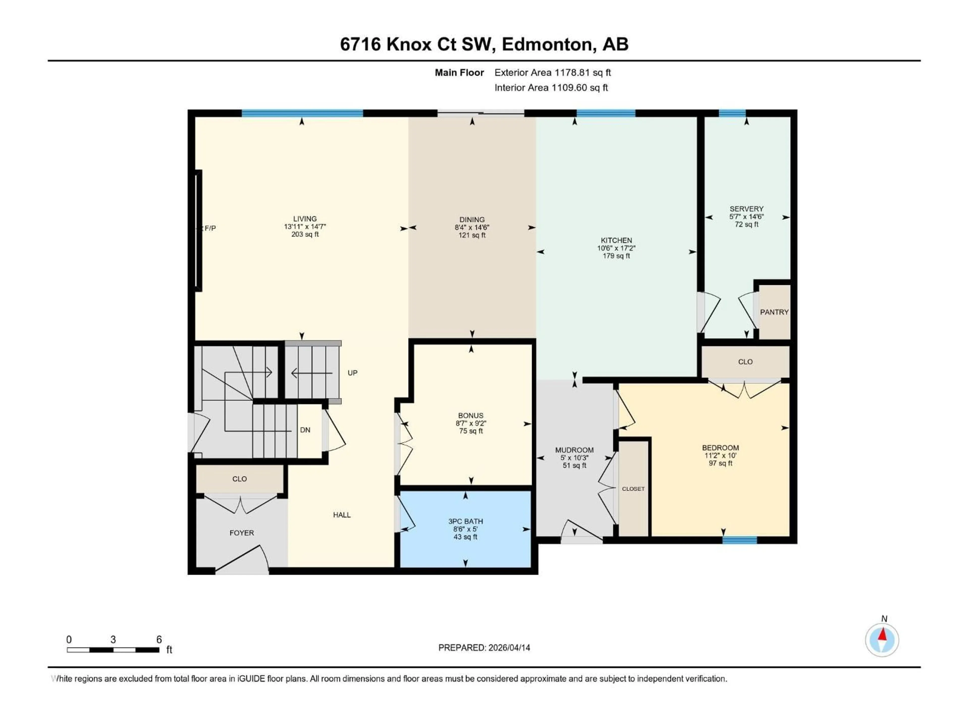 Floor plan for 6716 KNOX CT SW, Edmonton Alberta T6W4R3