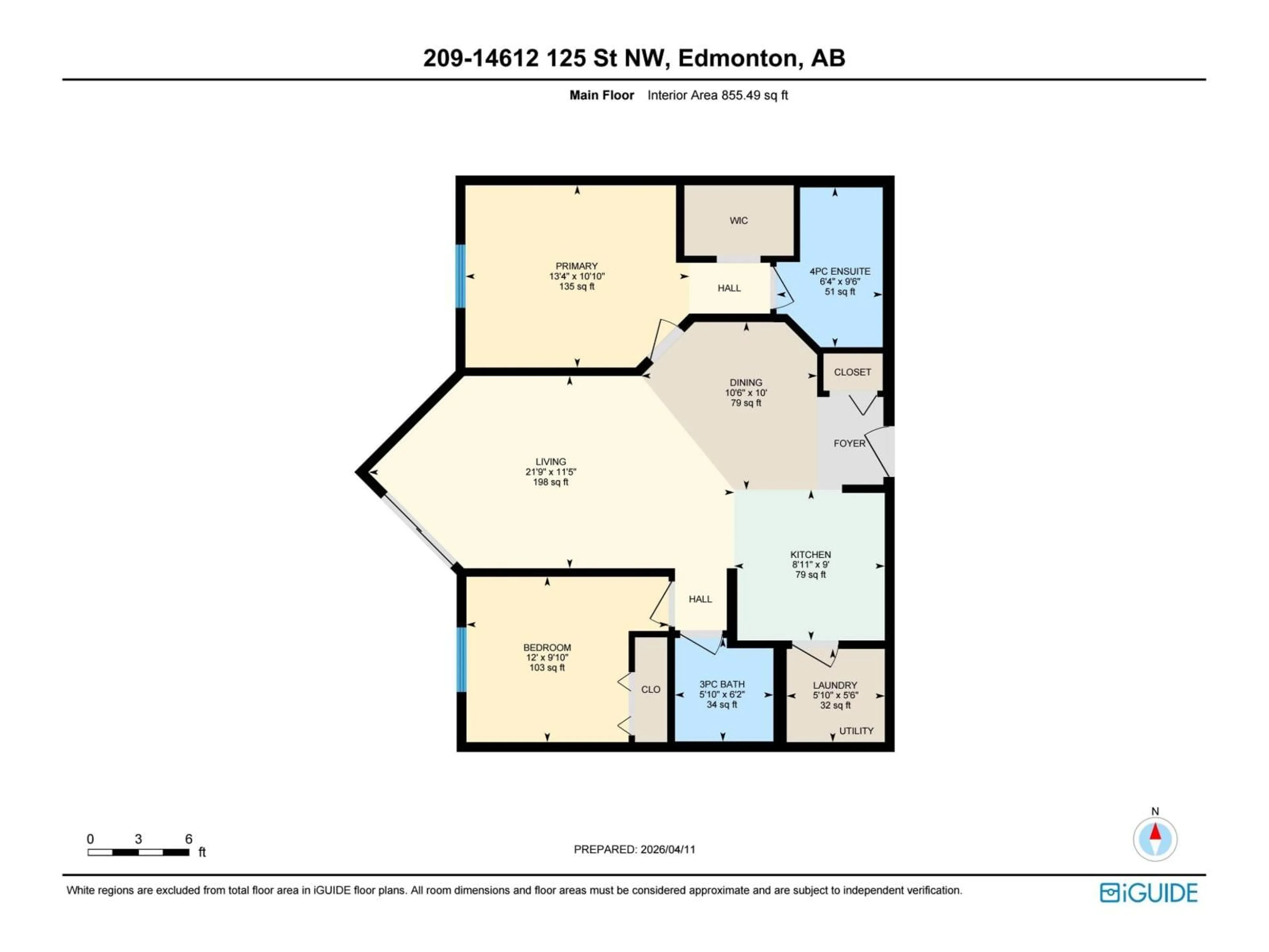 Floor plan for 209 - 14604 125 ST, Edmonton Alberta T5X0B6