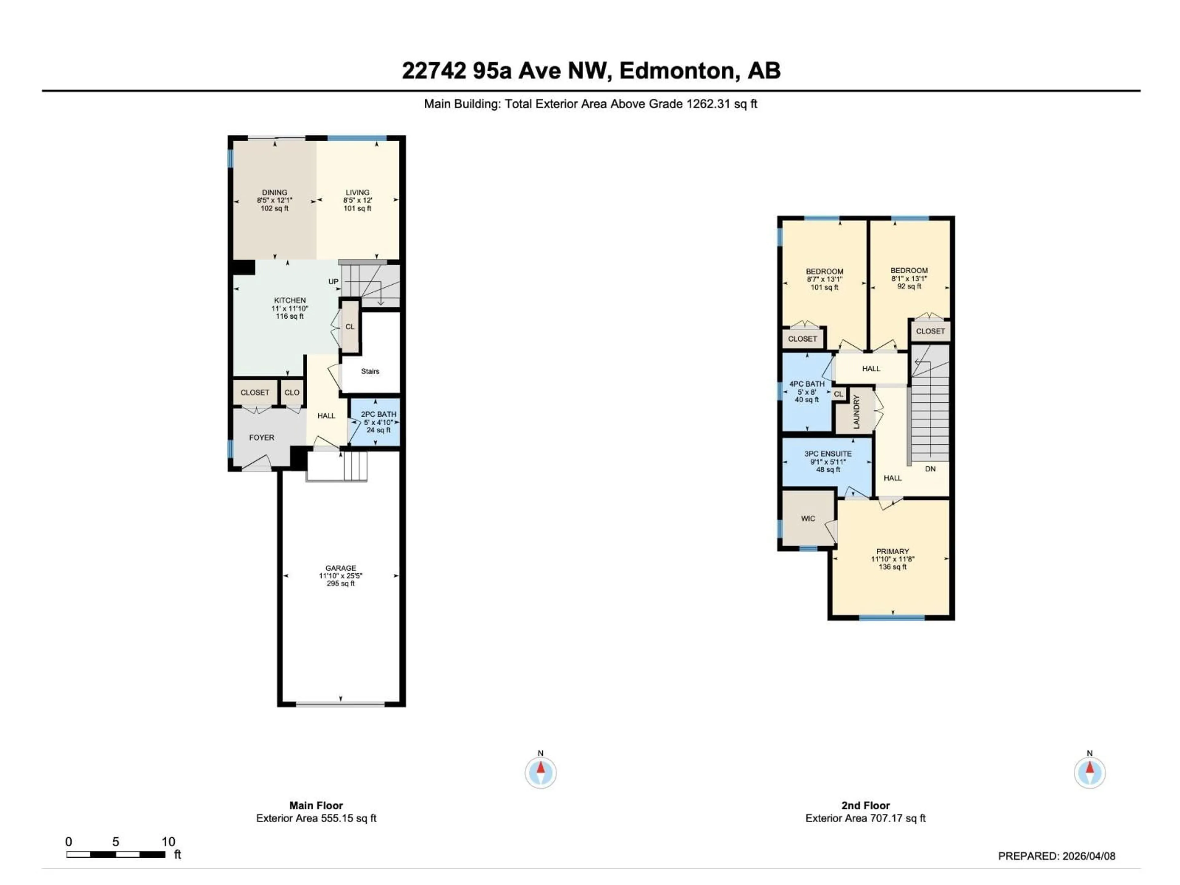 Floor plan for 22742 95A AVE, Edmonton Alberta T5T7H4