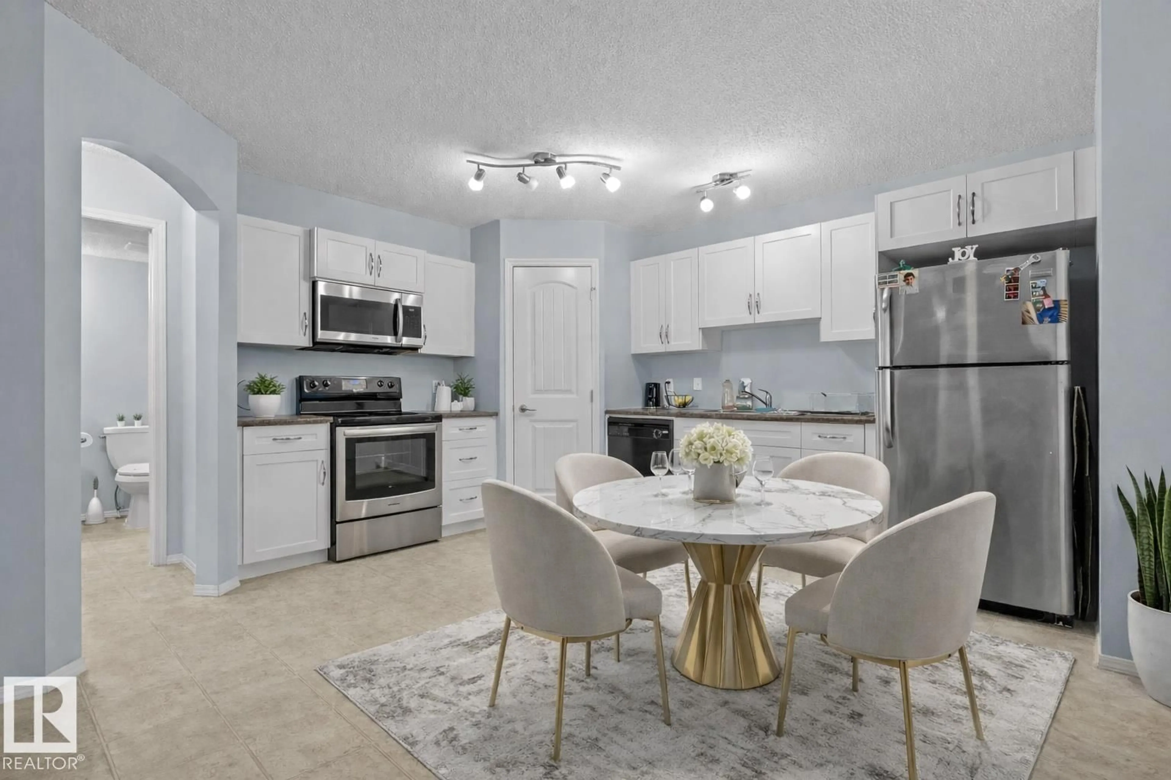 Open concept kitchen, ceramic/tile floor for SW - 60 604 62 ST, Edmonton Alberta T6X0K4