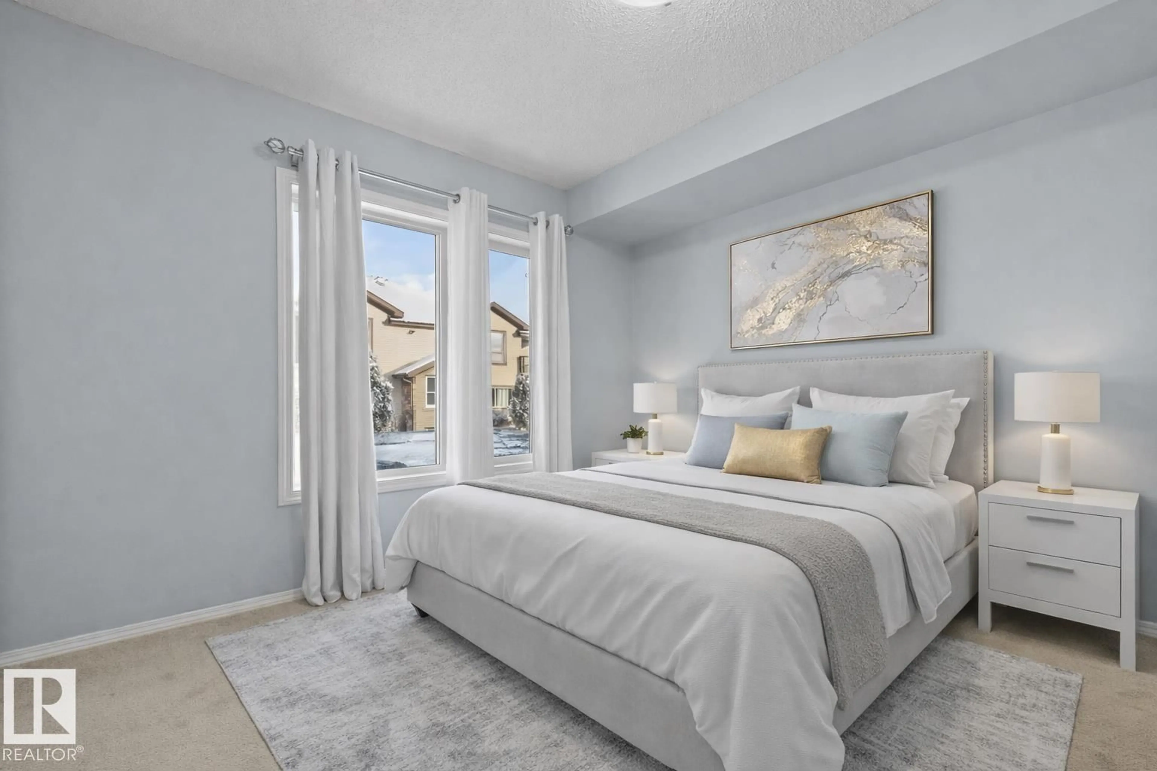 Bedroom with bed, unknown for SW - 60 604 62 ST, Edmonton Alberta T6X0K4