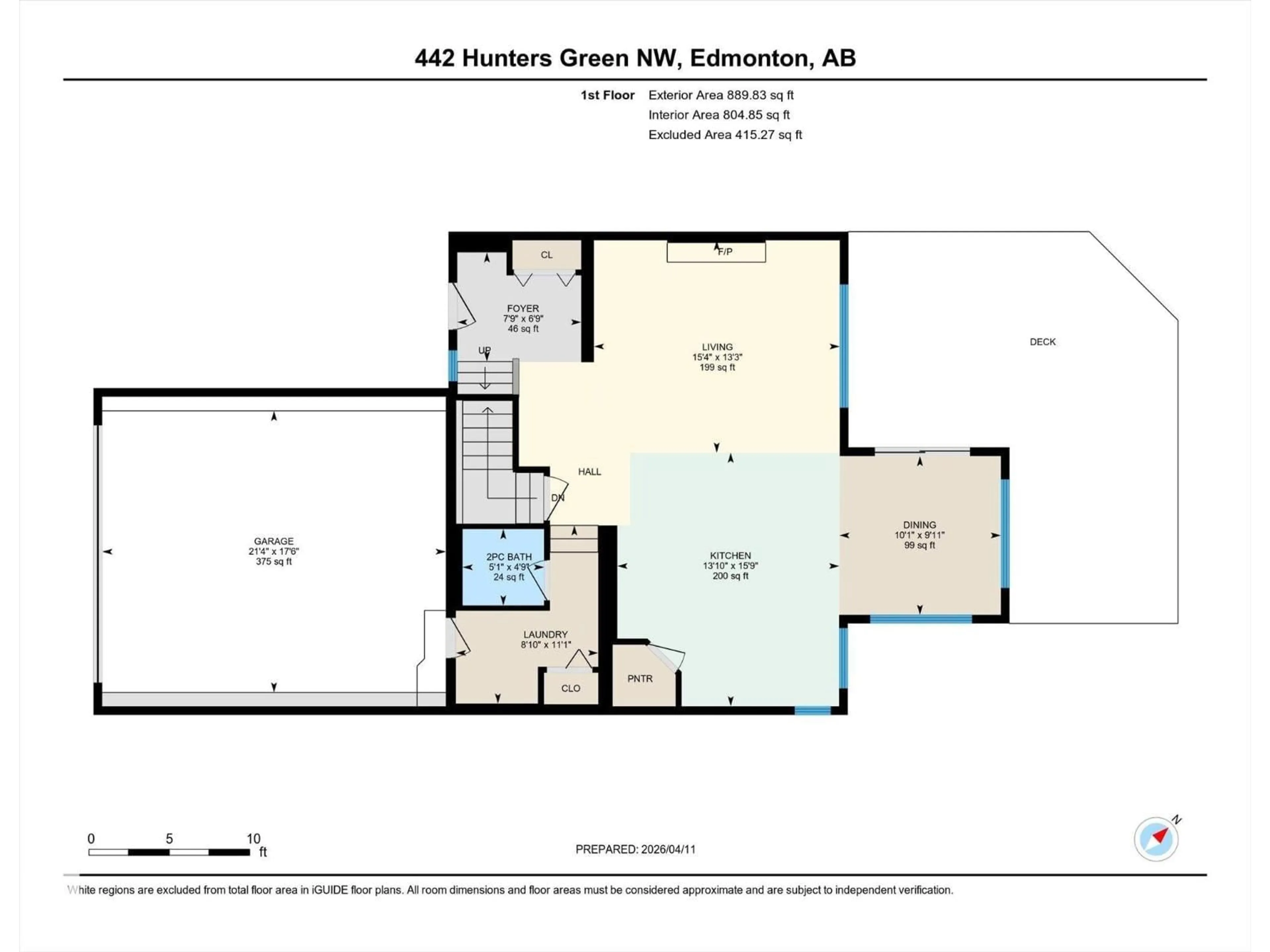 Floor plan for 442 HUNTERS GR, Edmonton Alberta T6R3C1