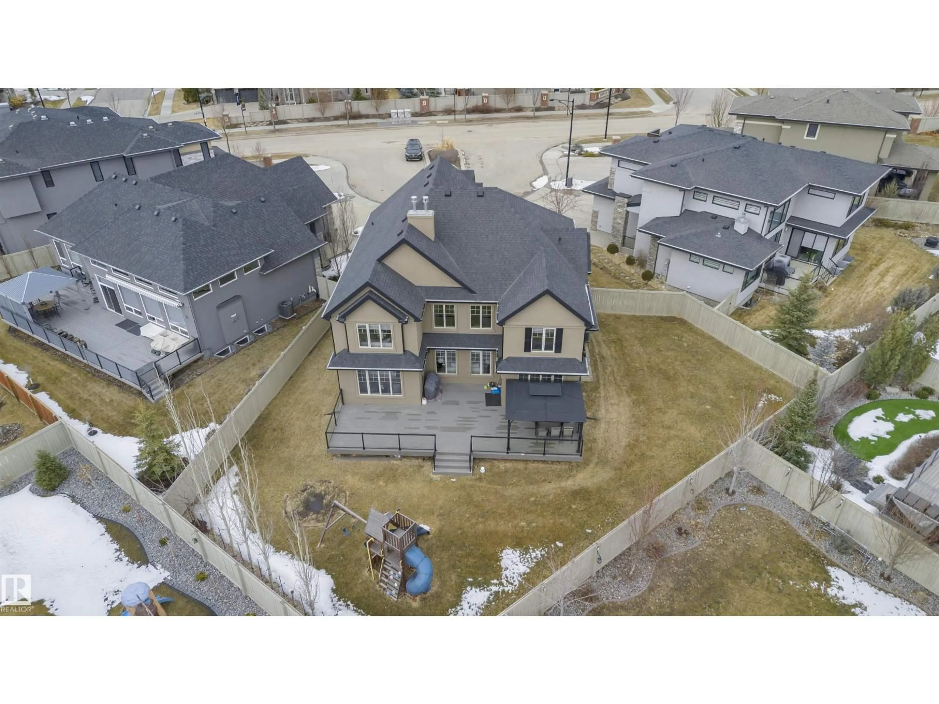 A pic from outside/outdoor area/front of a property/back of a property/a pic from drone, street for 3435 KESWICK BV, Edmonton Alberta T6W3B2