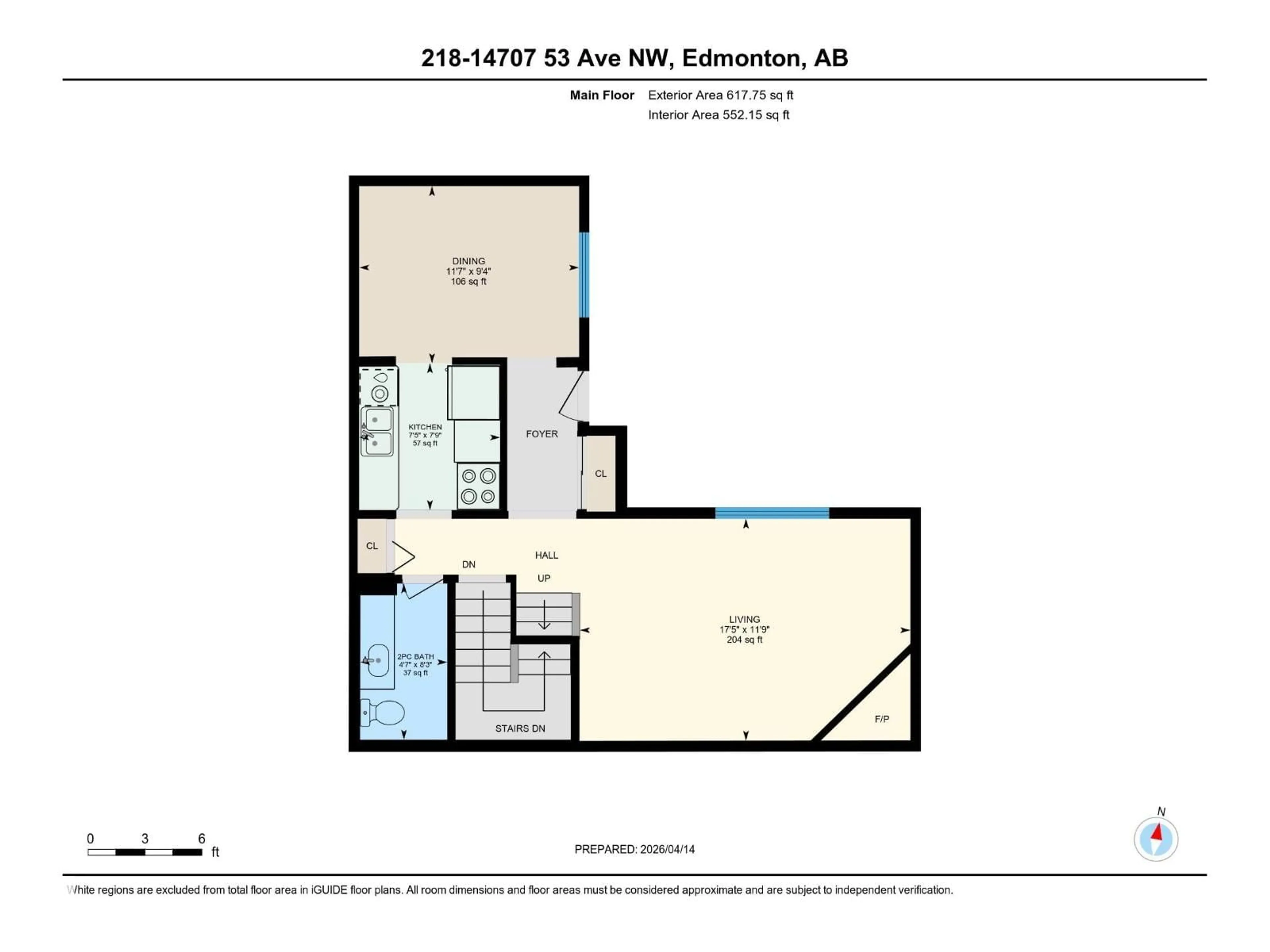 Floor plan for 14707 - 218 53 AV NW, Edmonton Alberta T6H5C9