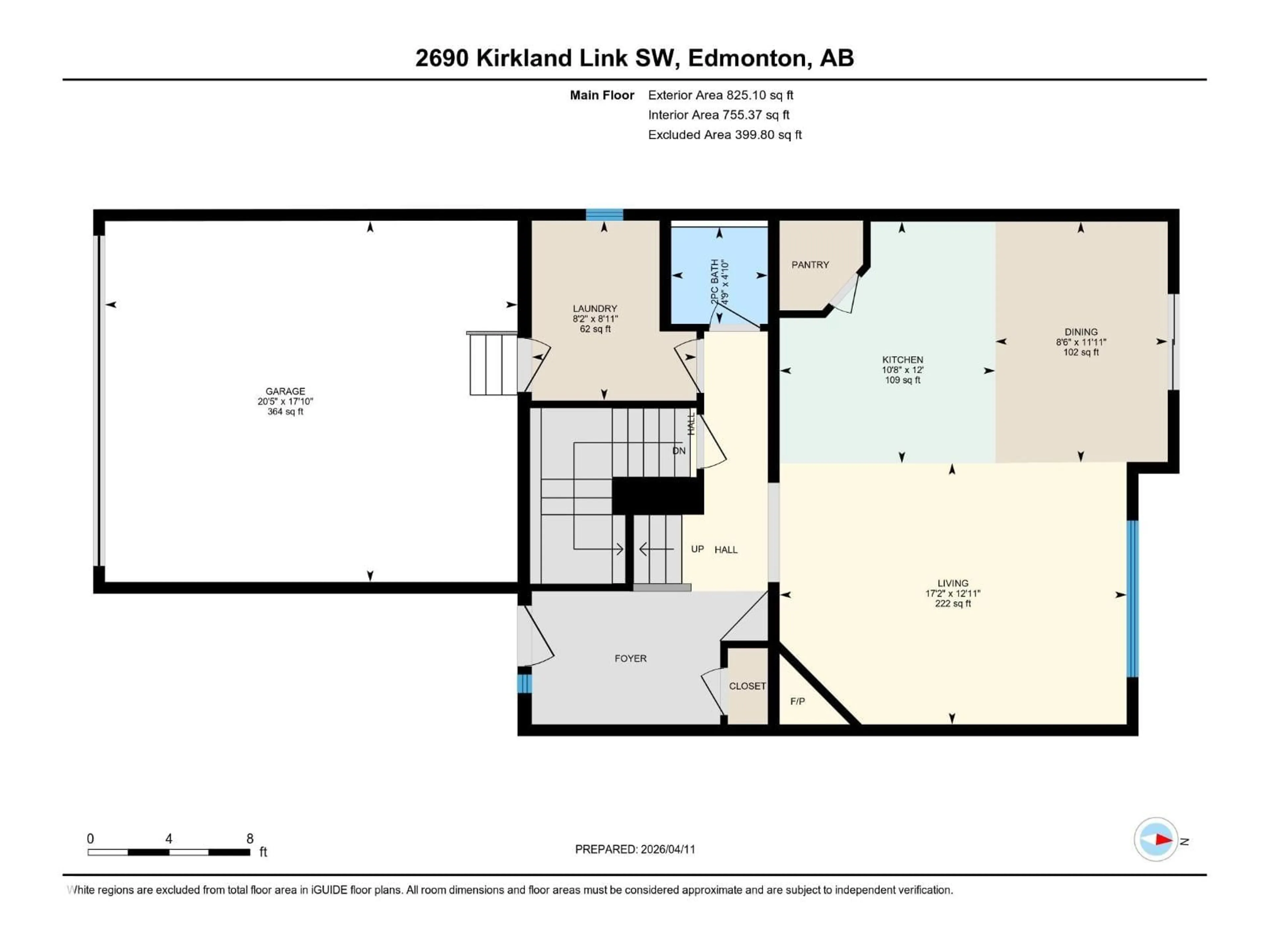 Floor plan for LI SW - 2690 KIRKLAND LINK, Edmonton Alberta T6W2A5