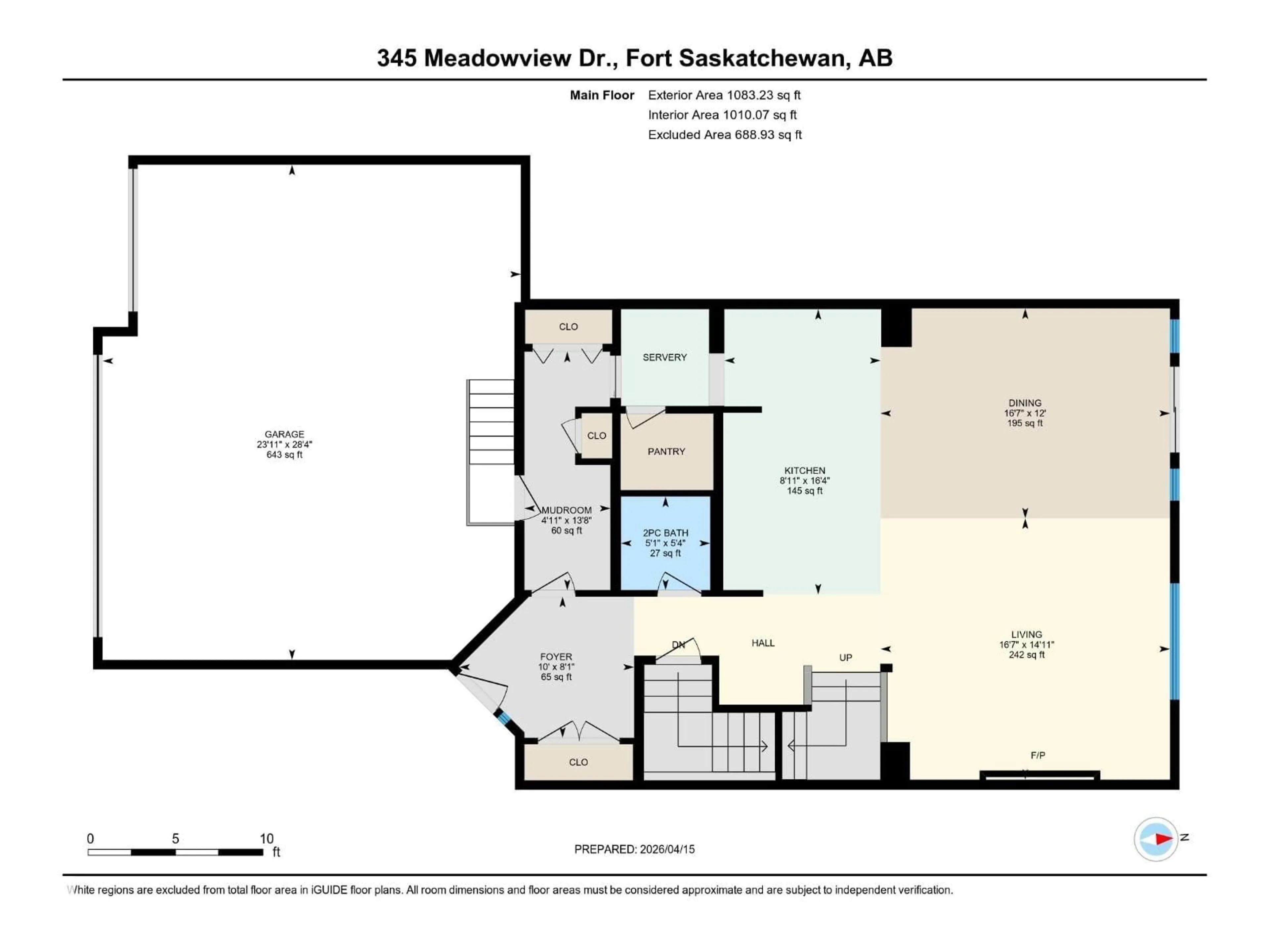 Floor plan for 345 MEADOWVIEW DR, Fort Saskatchewan Alberta T8L0Y4