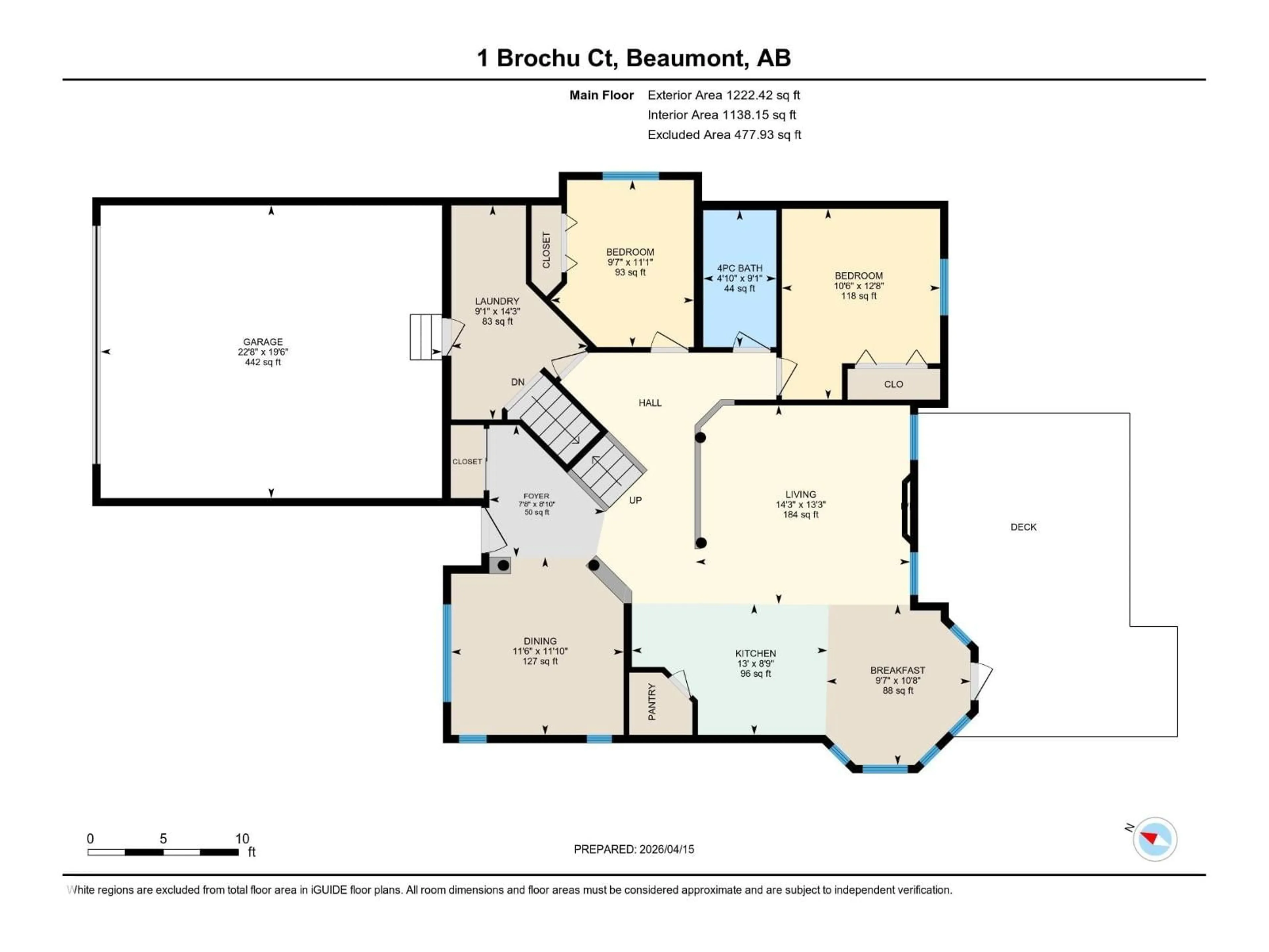 Floor plan for 1 BROCHU, Beaumont Alberta T4X1N7