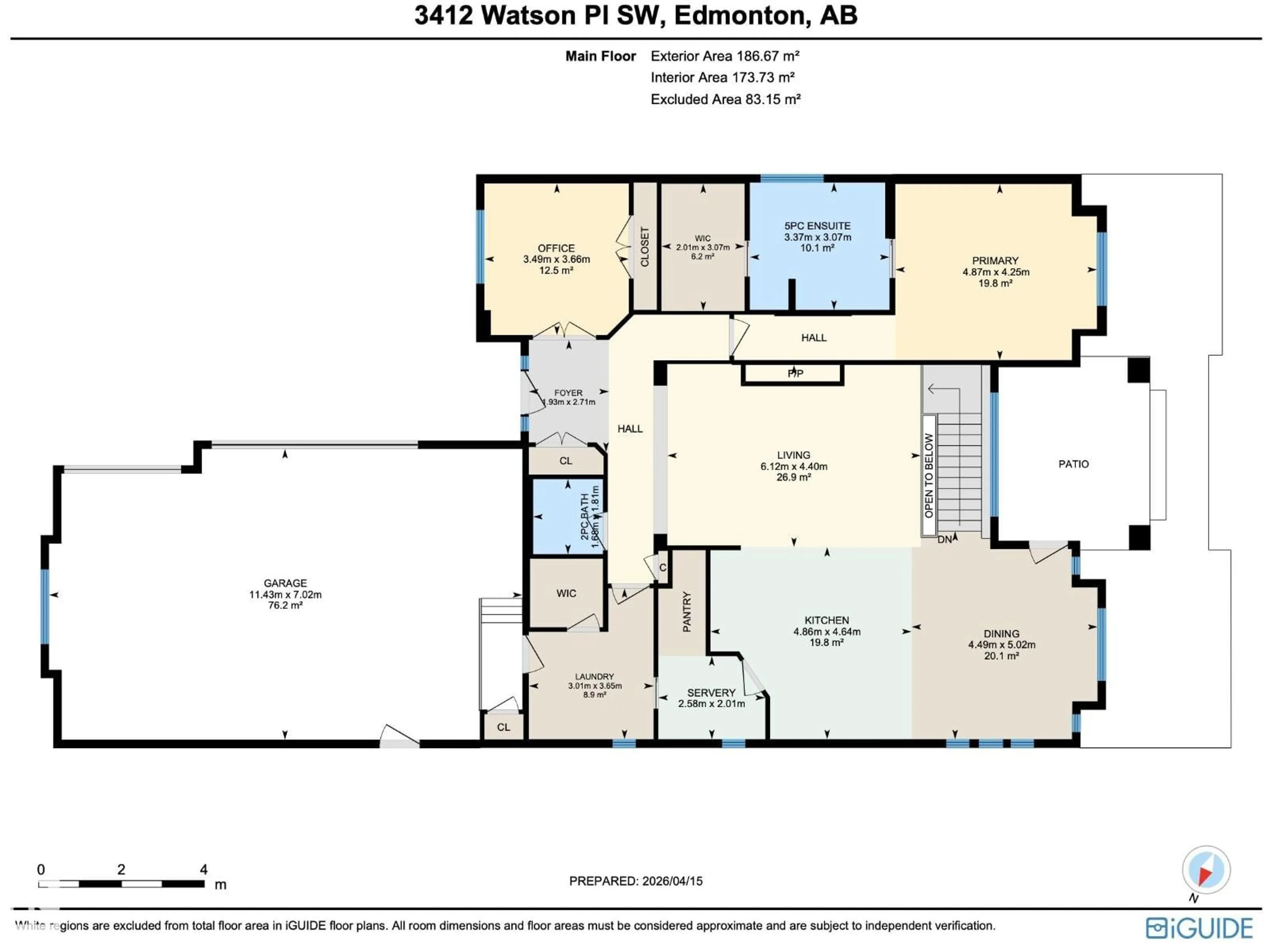 Floor plan for 3412 WATSON PL, Edmonton Alberta T6W0P3