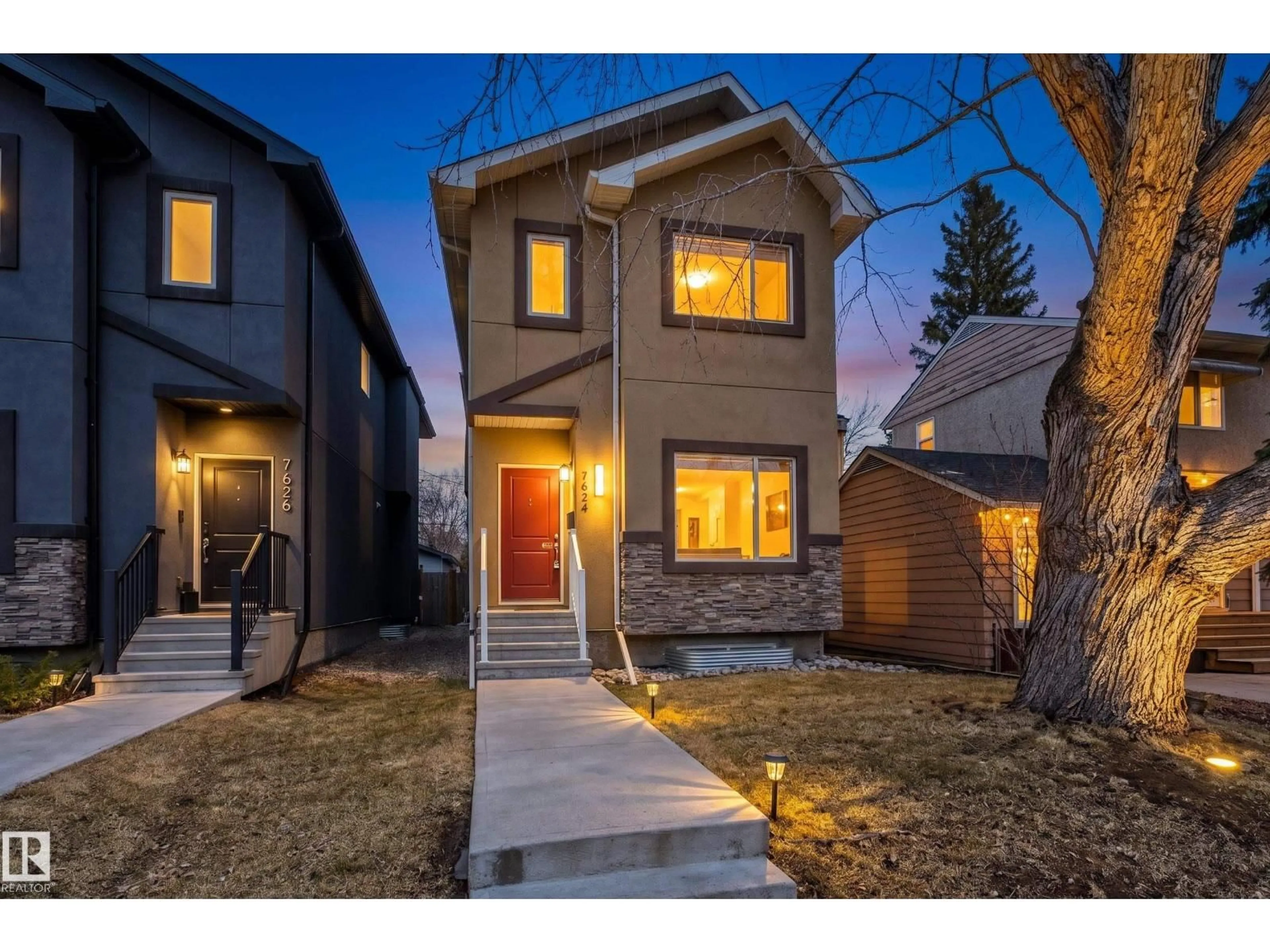 Home with brick exterior material, street for 7624 91 AV, Edmonton Alberta T6C1P8